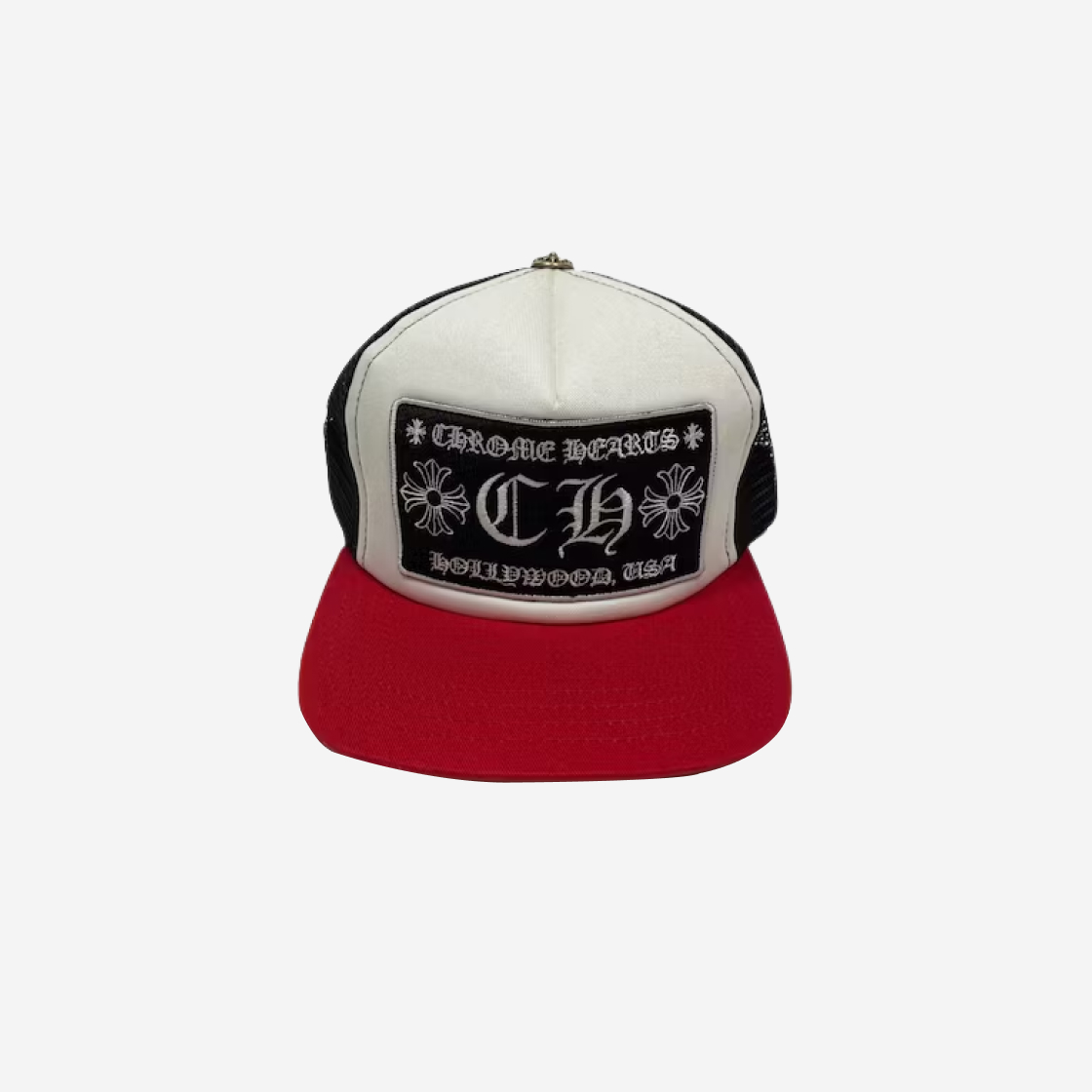 크롬하츠 CH 할리우드 트러커햇 레드 블랙 화이트 | Chrome Hearts | KREAM