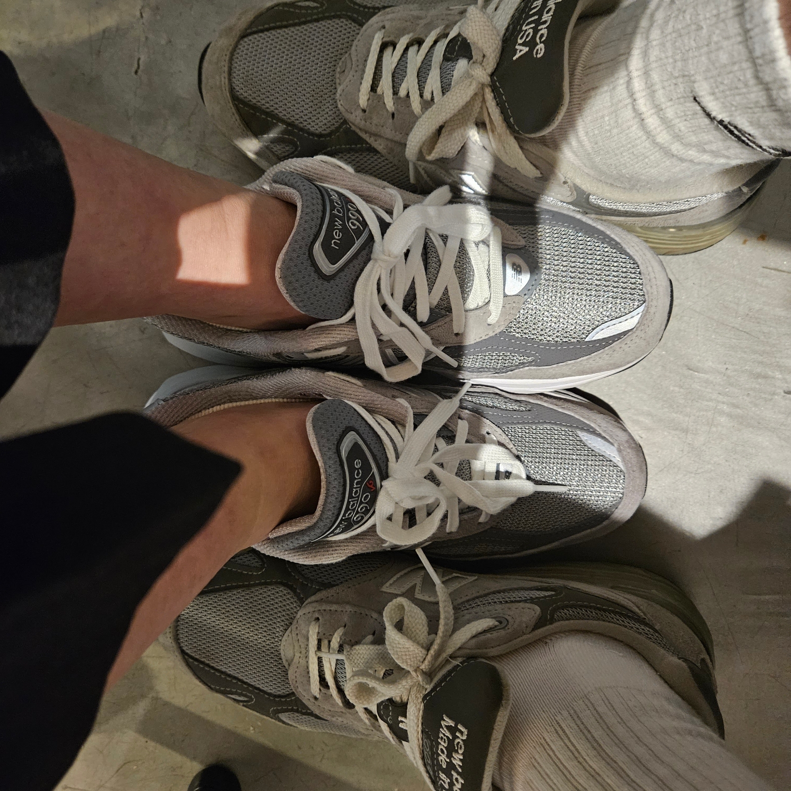 (W) New Balance 990v6 Made in USA Grey - B Standard 착용 스타일