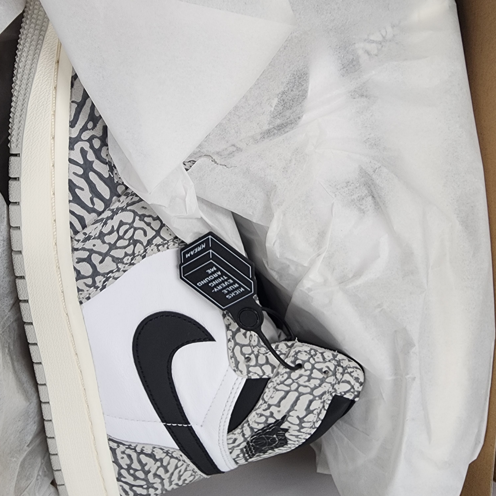 Jordan 1 Retro High OG White Cement 착용 스타일 - 1