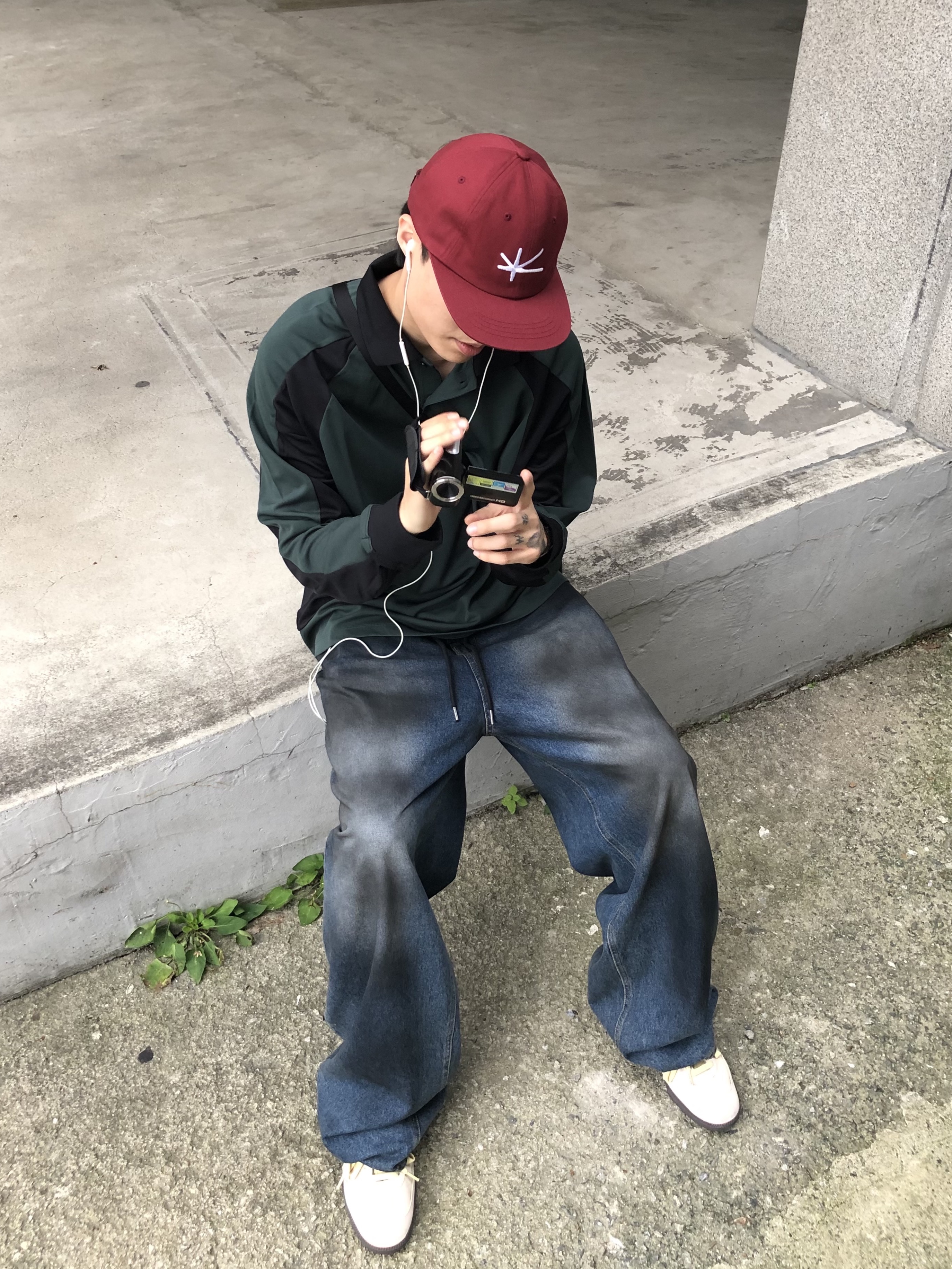 Softoffice Community Cap - Burgundy, Adidas x Wales Bonner Samba Brown Ecru Tint 착용 스타일 - 2
