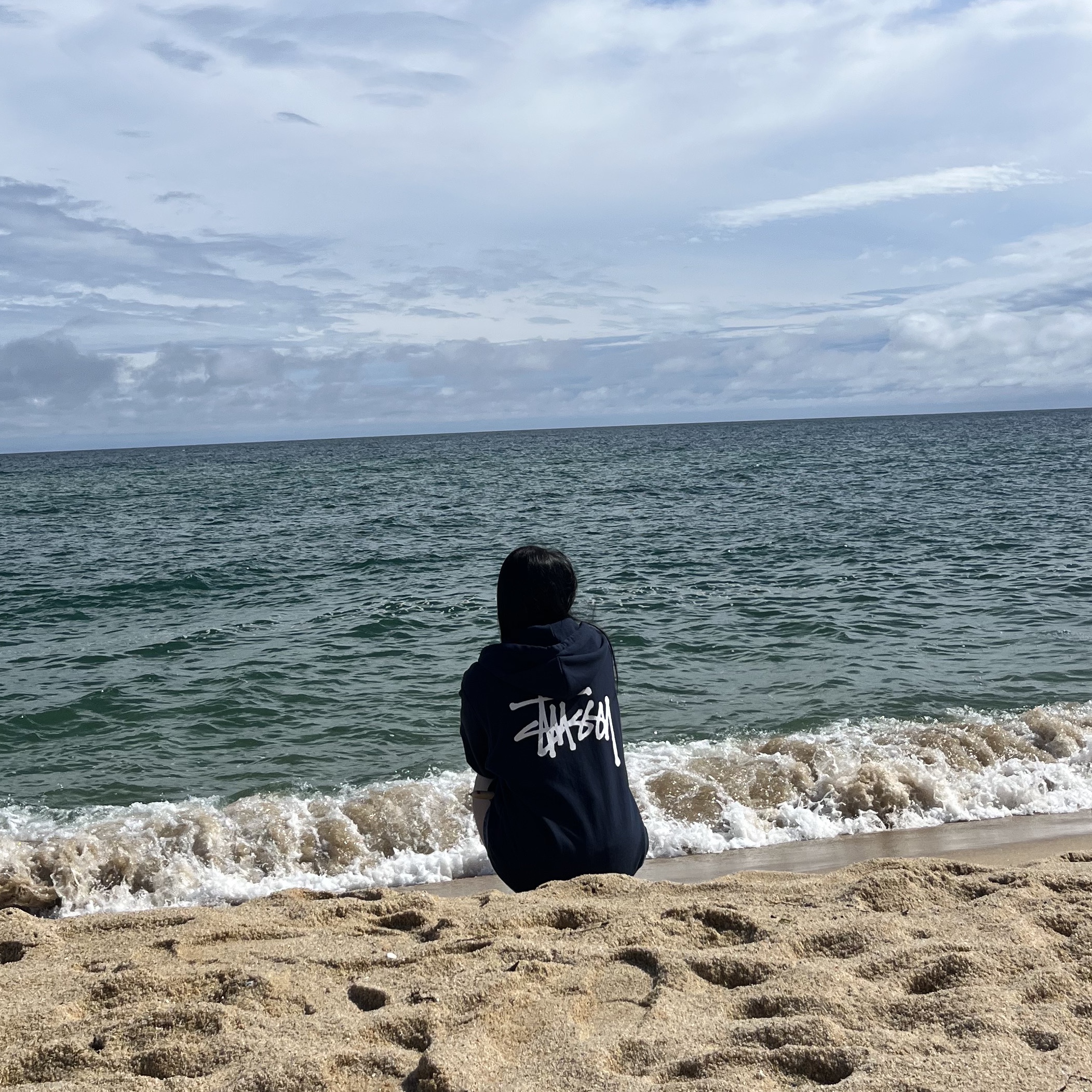 Stussy Basic Stussy Zip Hoodie Navy 2023 착용 스타일 - 1