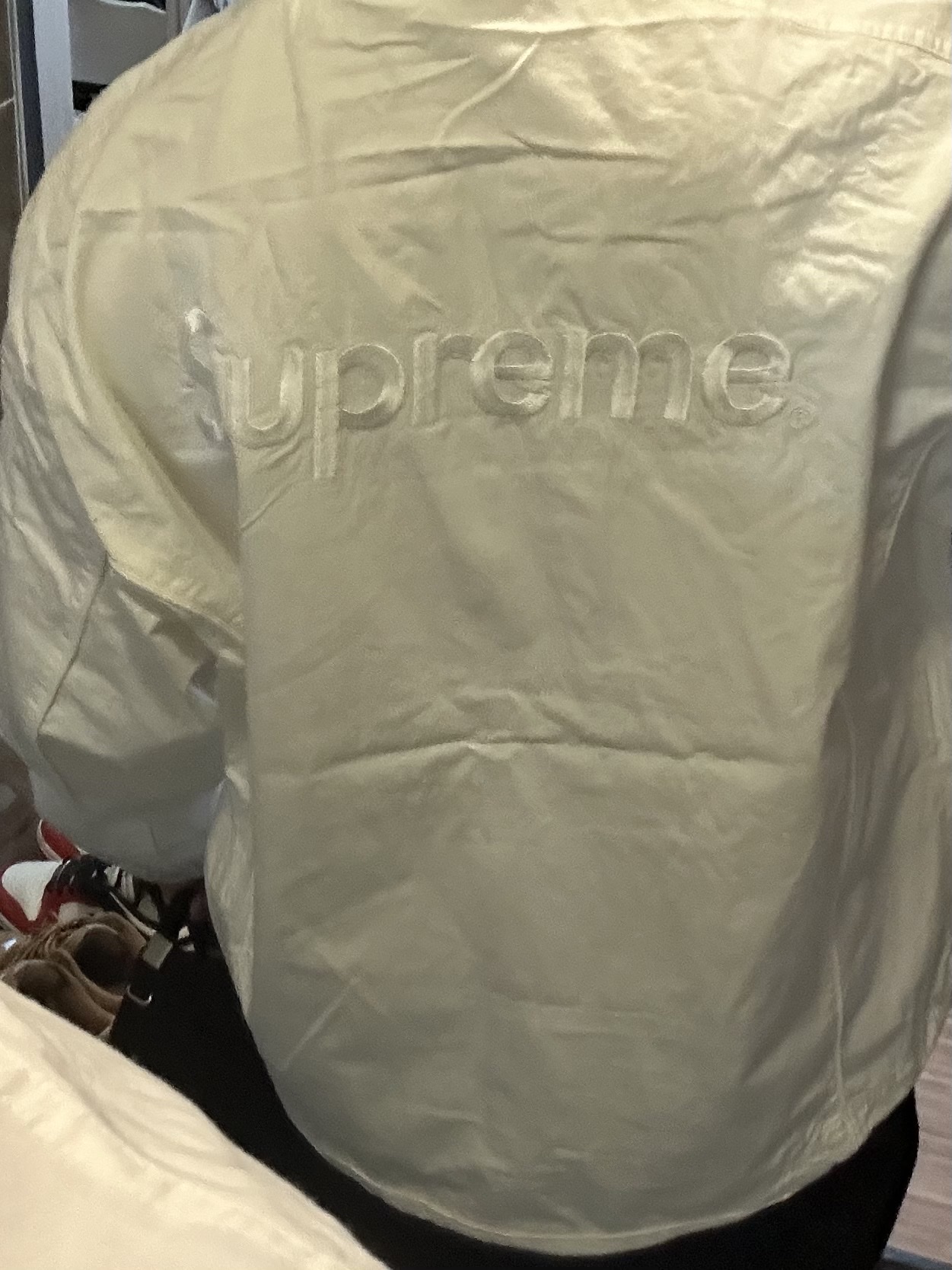Supreme x Umbro Cotton Ripstop Track Jacket White - 23FW 착용 스타일 - 2