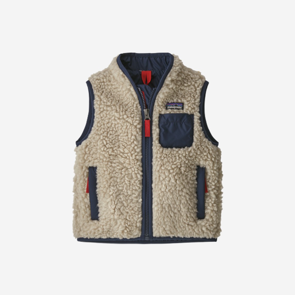 (Baby) Patagonia Retro-X Fleece Vest Natural New Navy 상세 이미지 1