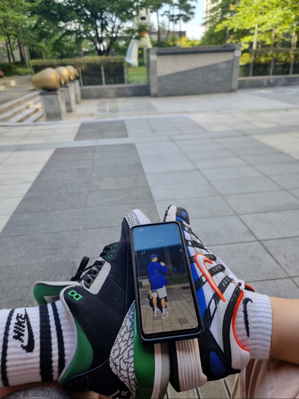 Jordan 3 Retro Pine Green, Nike P-6000 Black Orange Blue 착용 스타일