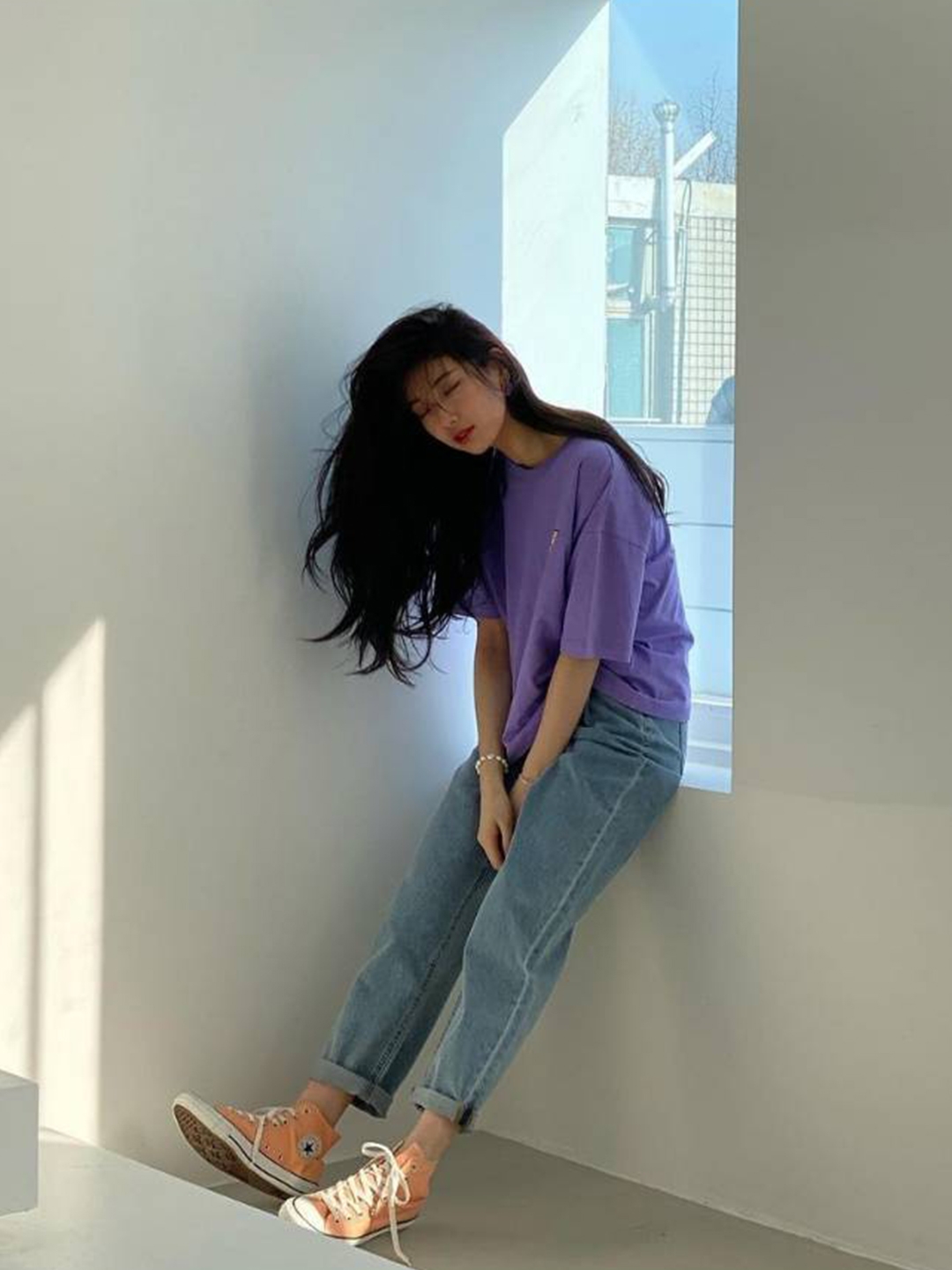Converse Chuck 70 High Vintage Canvas Sunflower, Converse Chuck 70 High Moonstone Violet 착용 스타일 - 2