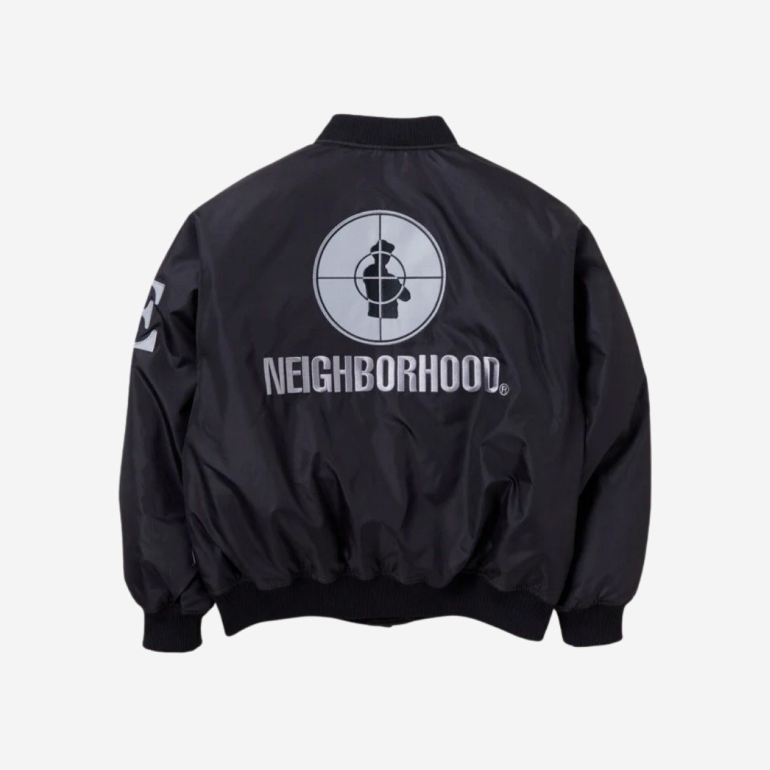 Neighborhood x Public Enemy Majestic Baseball Jacket Black 상세 이미지 2