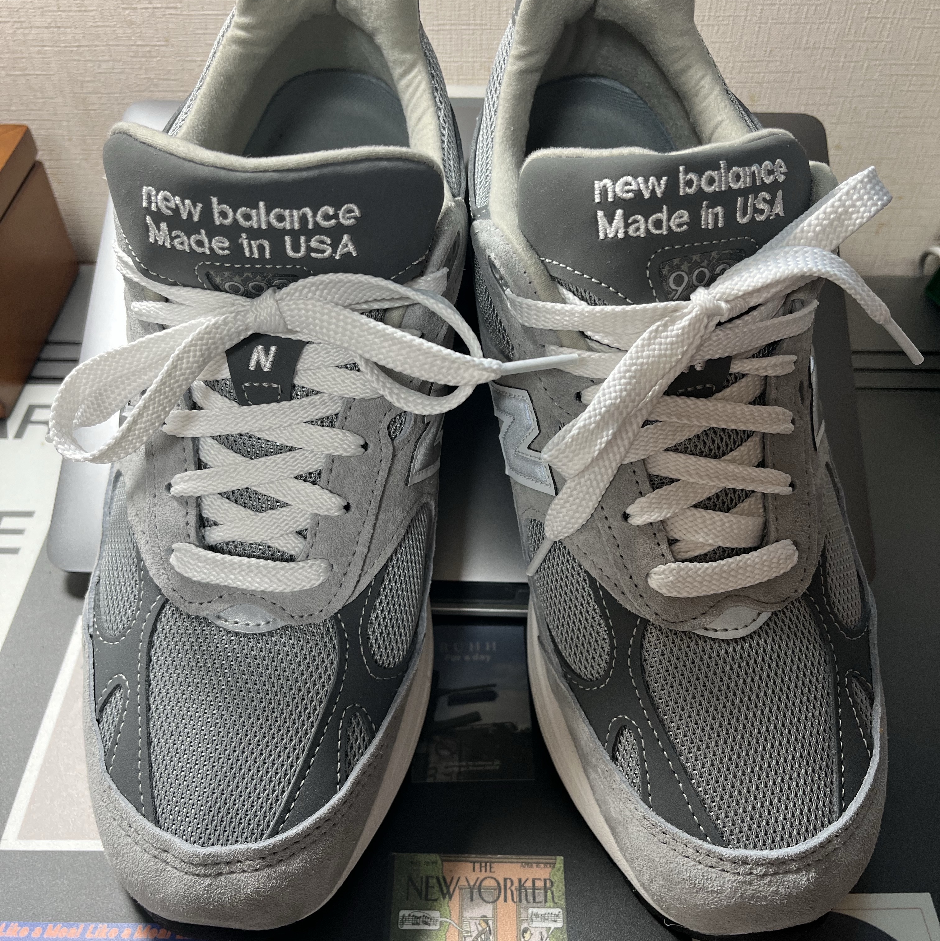 New Balance 993 Made in USA Grey - D Standard 착용 스타일 - 2