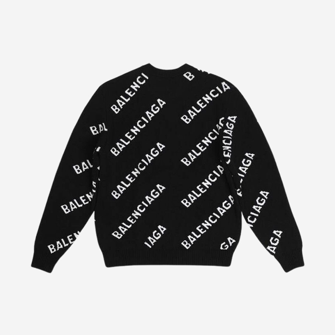 648433T15671070 Balenciaga Allover Logo Sweater Black - #2