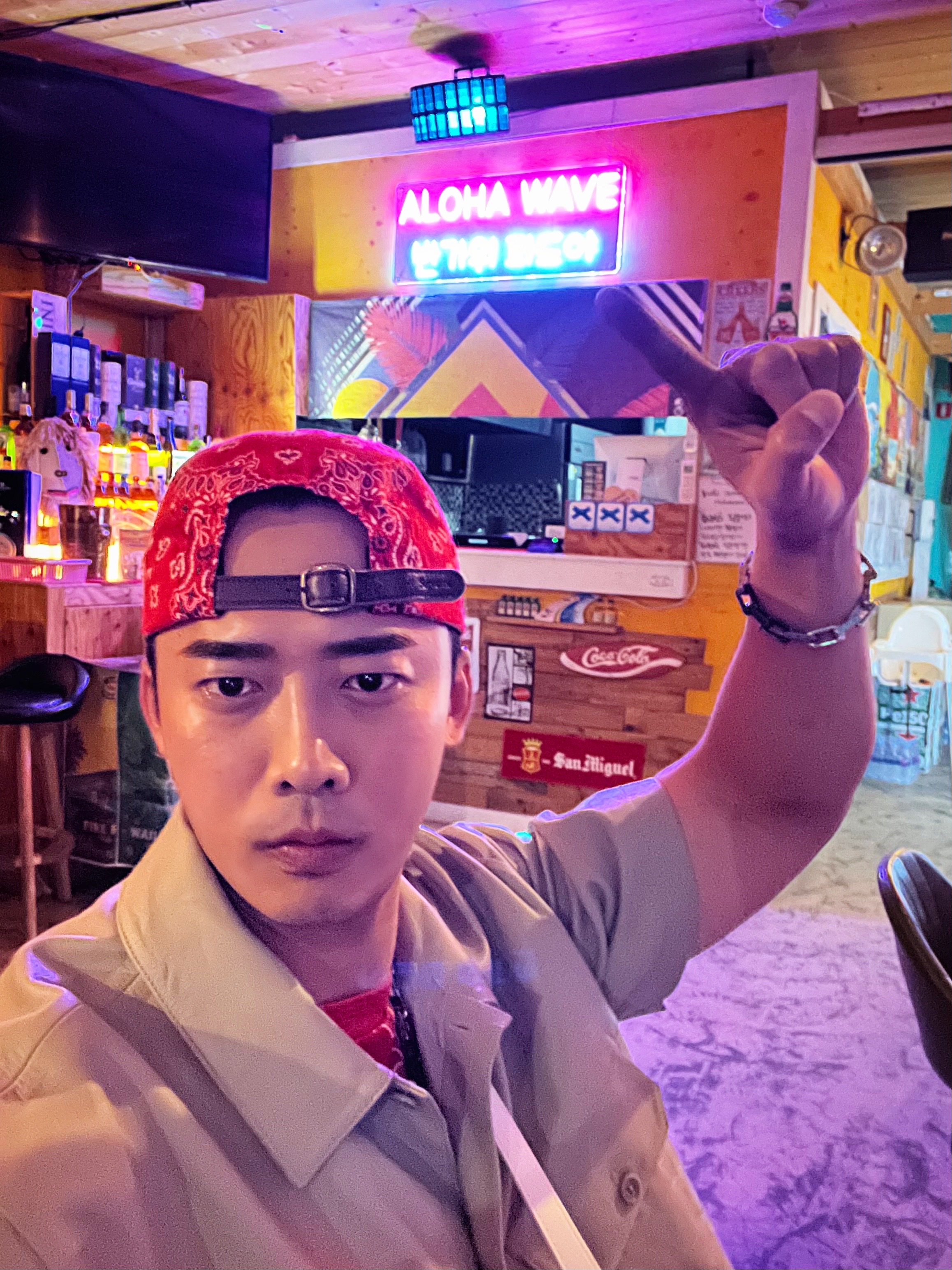Supreme Bandana Camp Cap Red - 21SS, Supreme Small Box T-Shirt Red Bandana - 21SS 착용 스타일 - 1