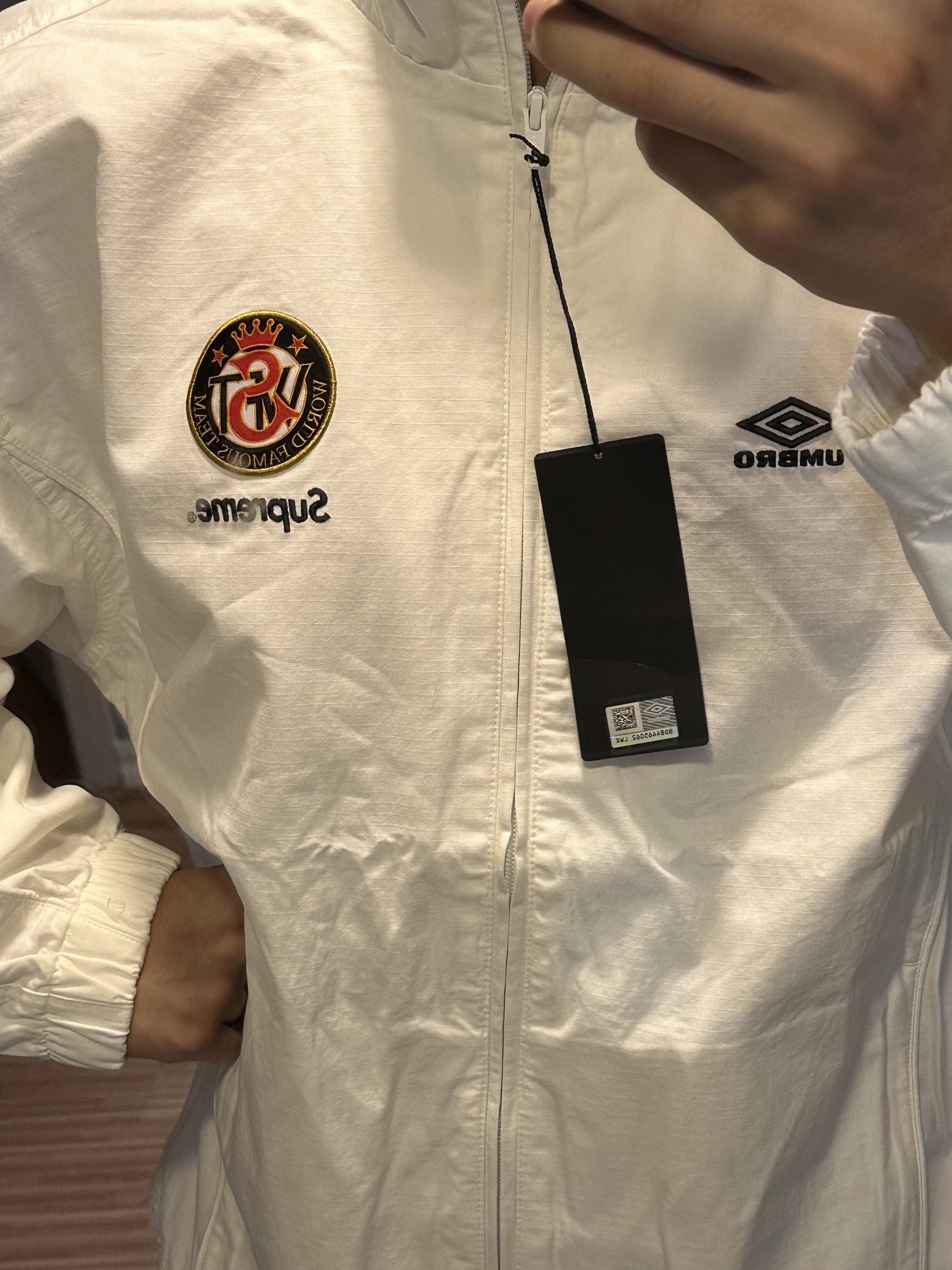 Supreme x Umbro Cotton Ripstop Track Jacket White - 23FW 착용 스타일 - 1