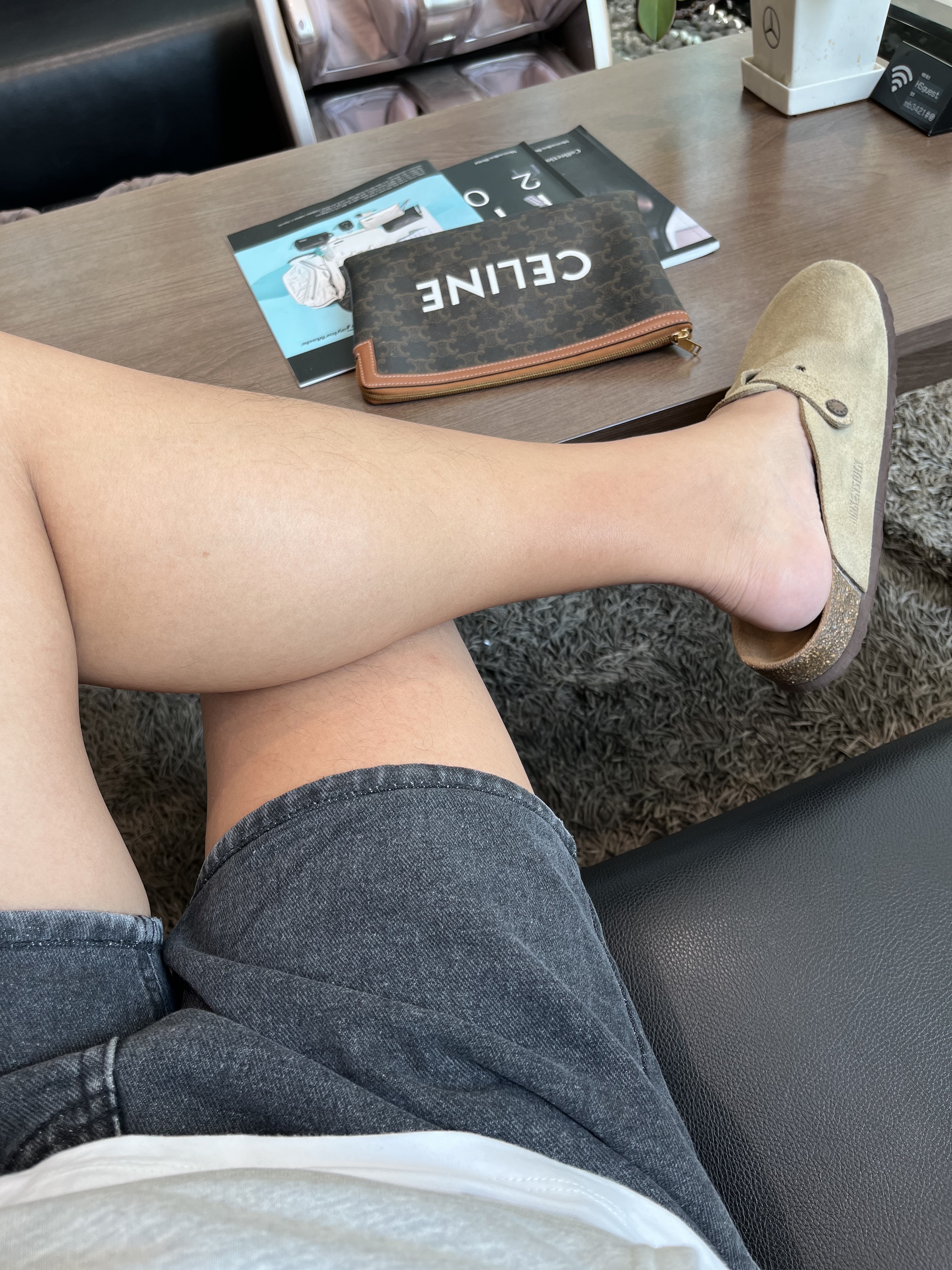 Birkenstock Boston Desert Dust Gray Taupe - Narrow 착용 스타일