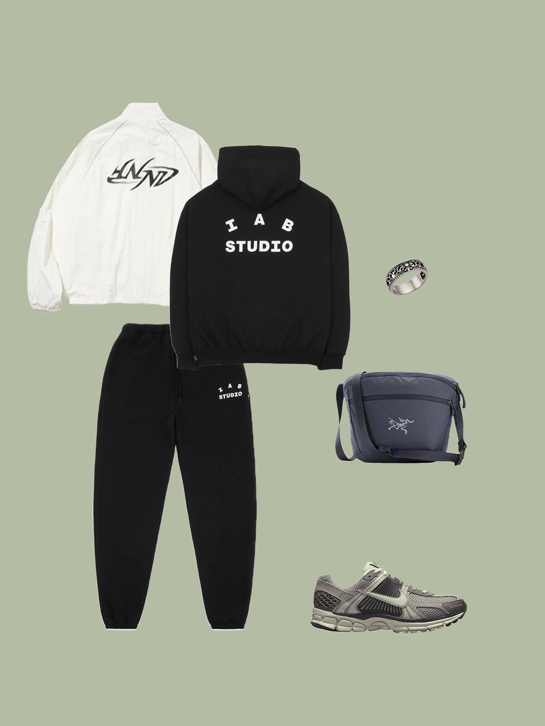 Supreme Varsity Hooded Sweatshirt Heather Grey - 23FW, Nike Air Force 1 '07 Black White 착용 스타일 - 5