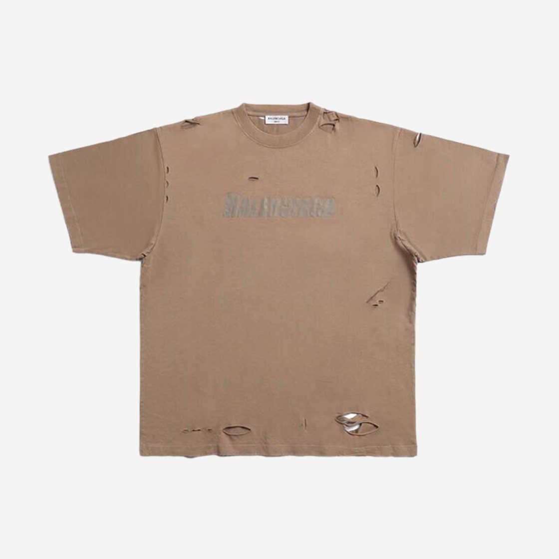 (W) Balenciaga Caps Boxy Fit T-Shirt Beige 상세 이미지 1