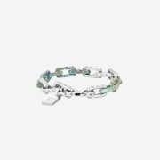 Louis Vuitton Monogram Chain Bracelet Silver Green