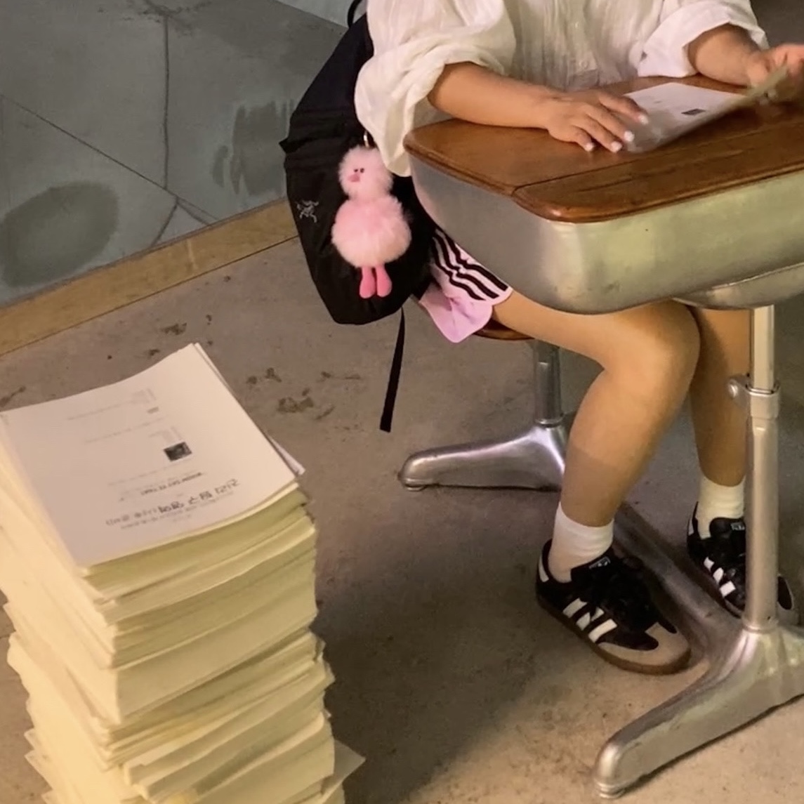 Adidas Samba Vegan Black White 착용 스타일 - 1