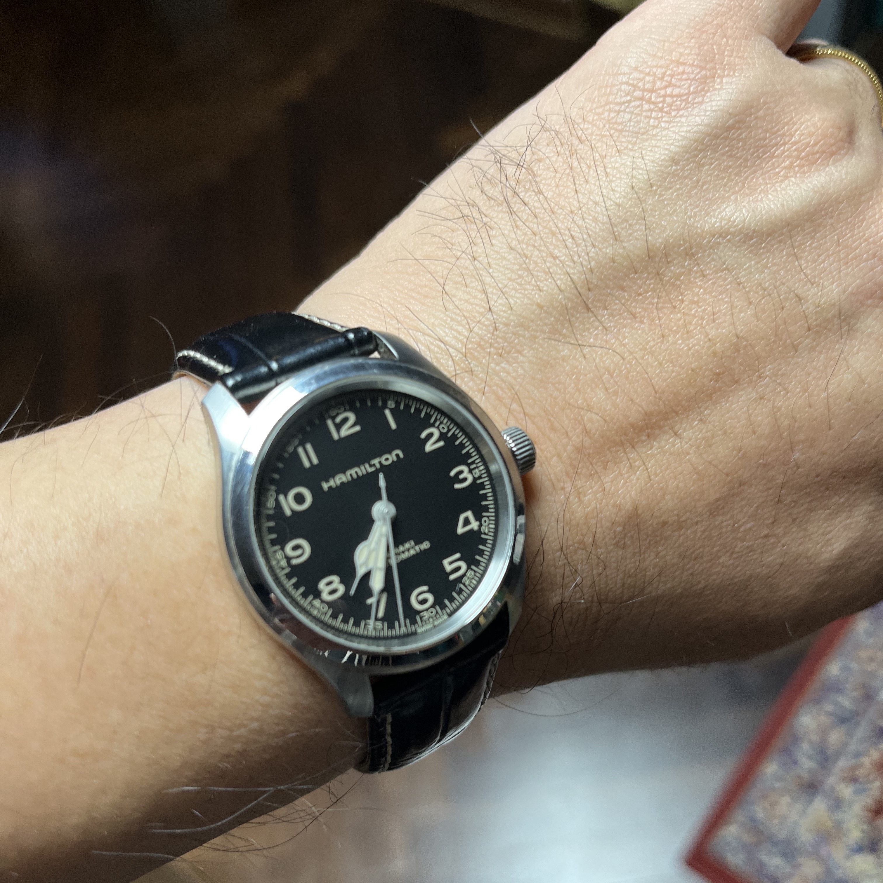 Hamilton Khaki Field Murph 38mm Automatic Stainless Steel Leather Black 착용 스타일