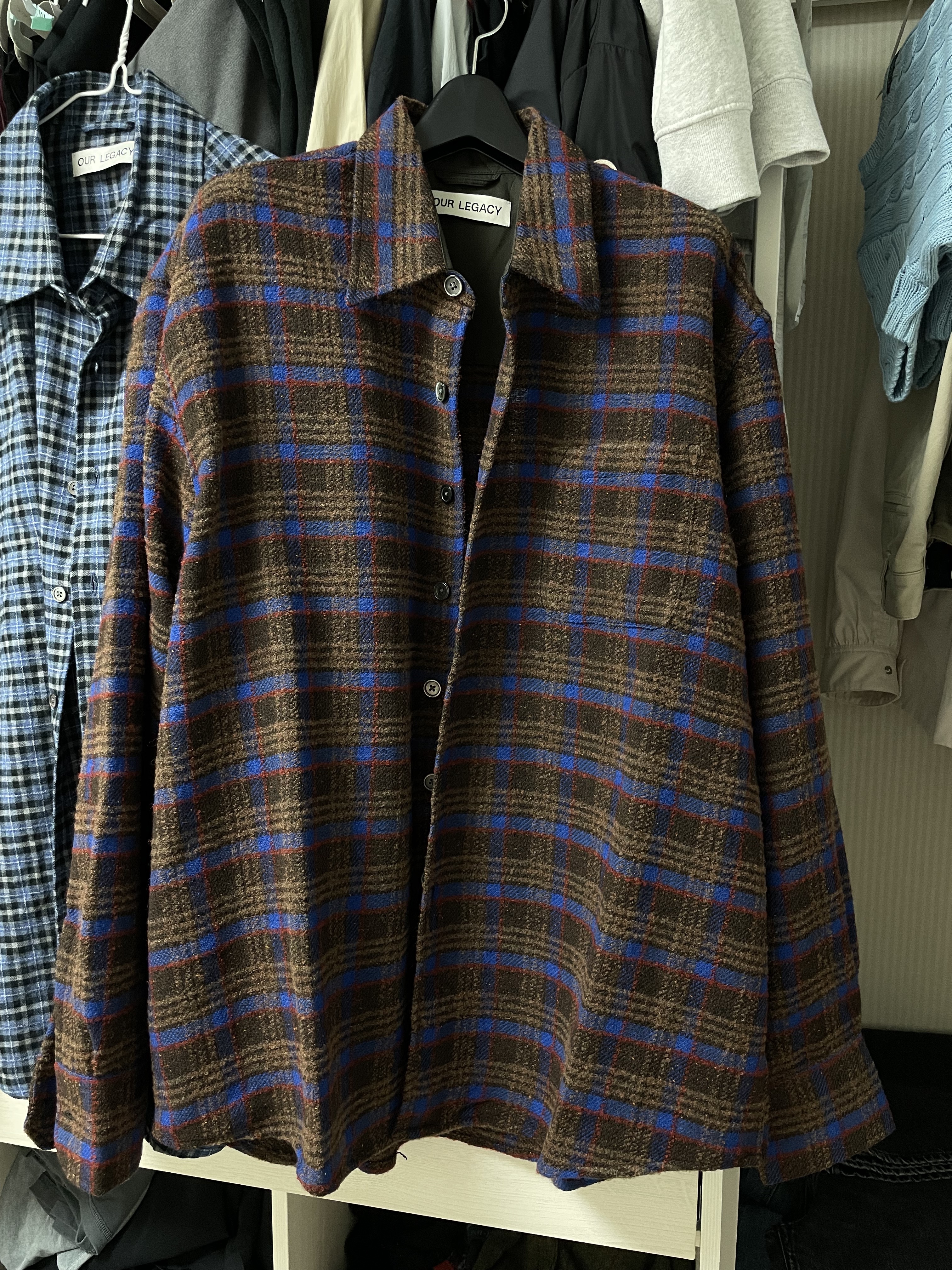 Our Legacy Above Shirt Brown Pankow Check 착용 스타일
