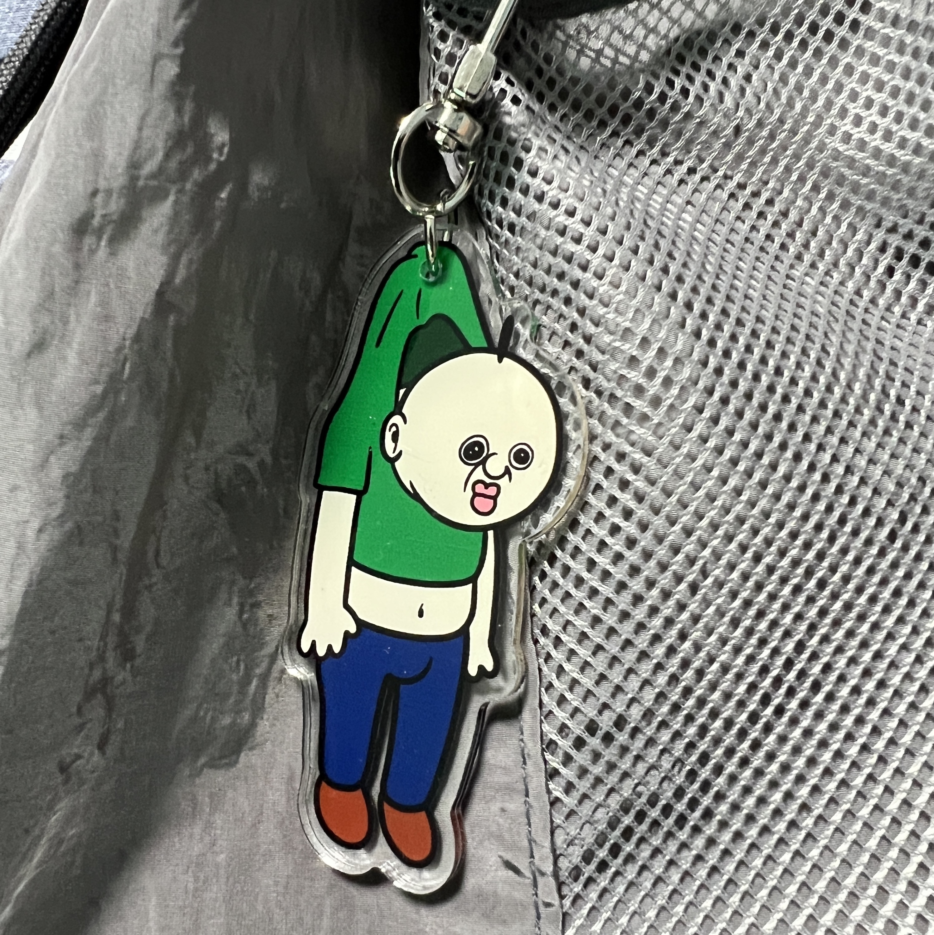 Bbangbbang Hanging Acrylic Keyring 착용 스타일