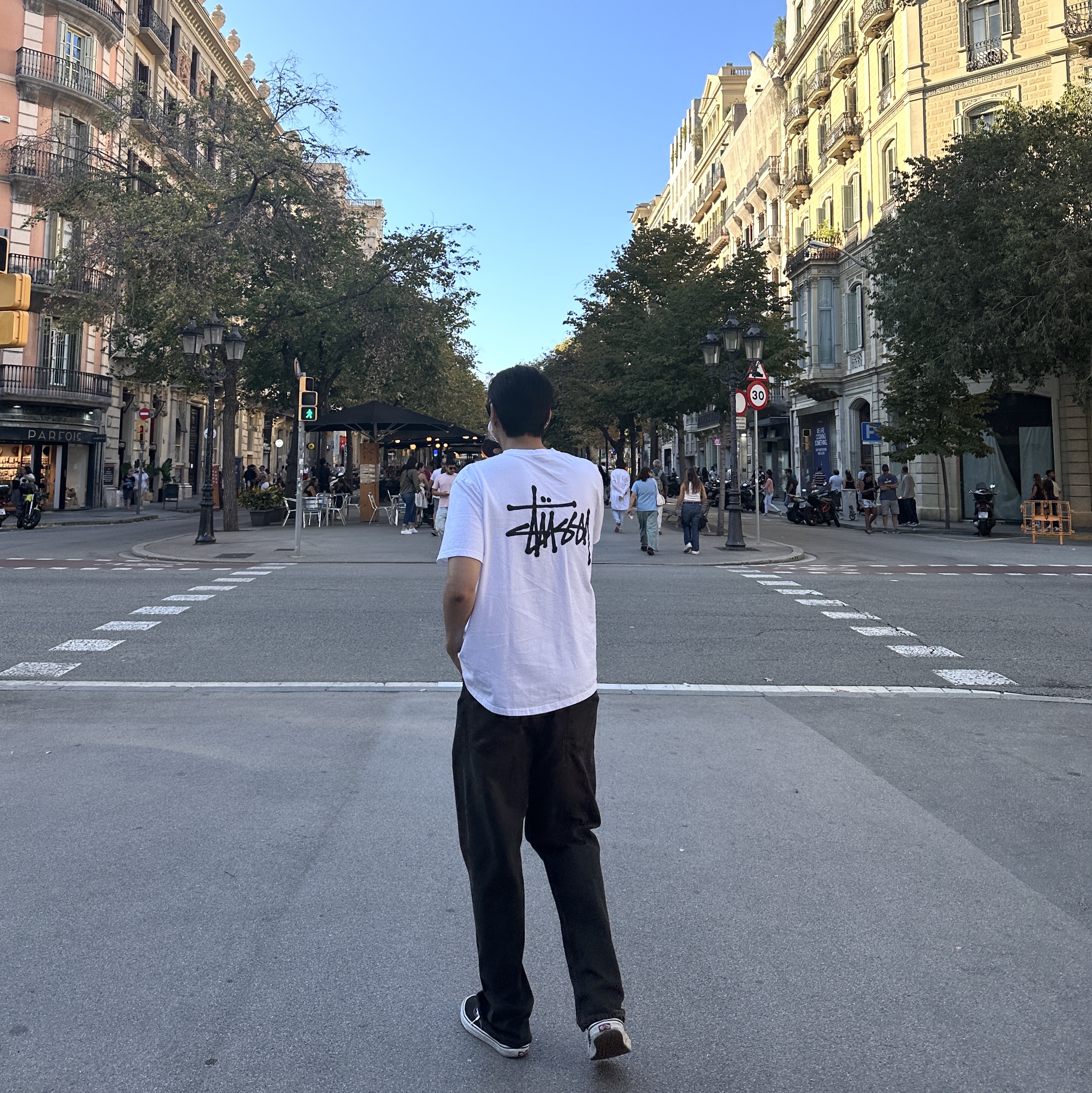 Stussy Basic Stussy T-Shirt White 2022, Vans Authentic Black White 착용 스타일