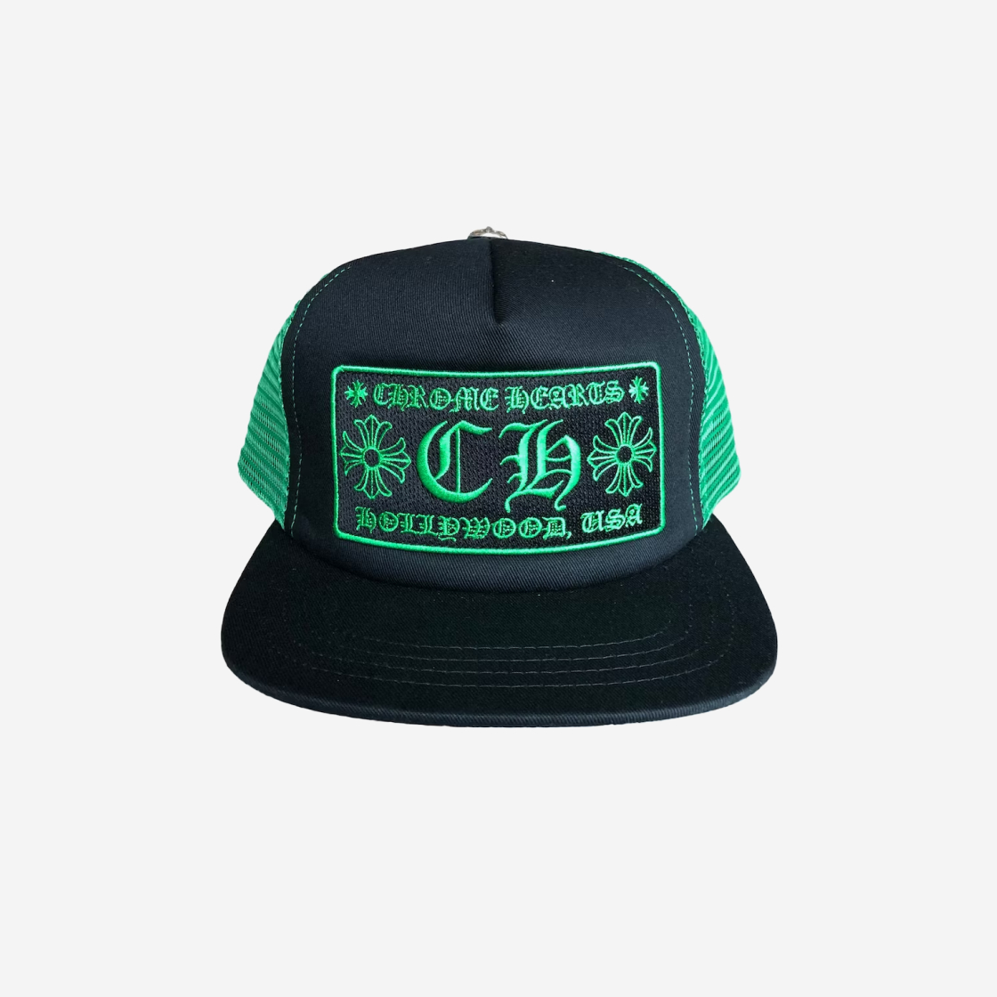크롬하츠 크롬하츠 CH 할리우드 트러커햇 블랙 그린 | Chrome Hearts | KREAM