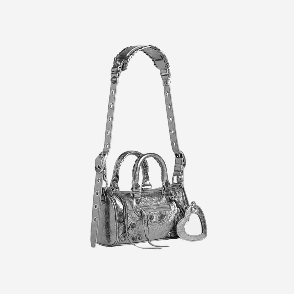 Balenciaga Le Cagole Mini Duffle Bag Metallized Silver 상세 이미지 2