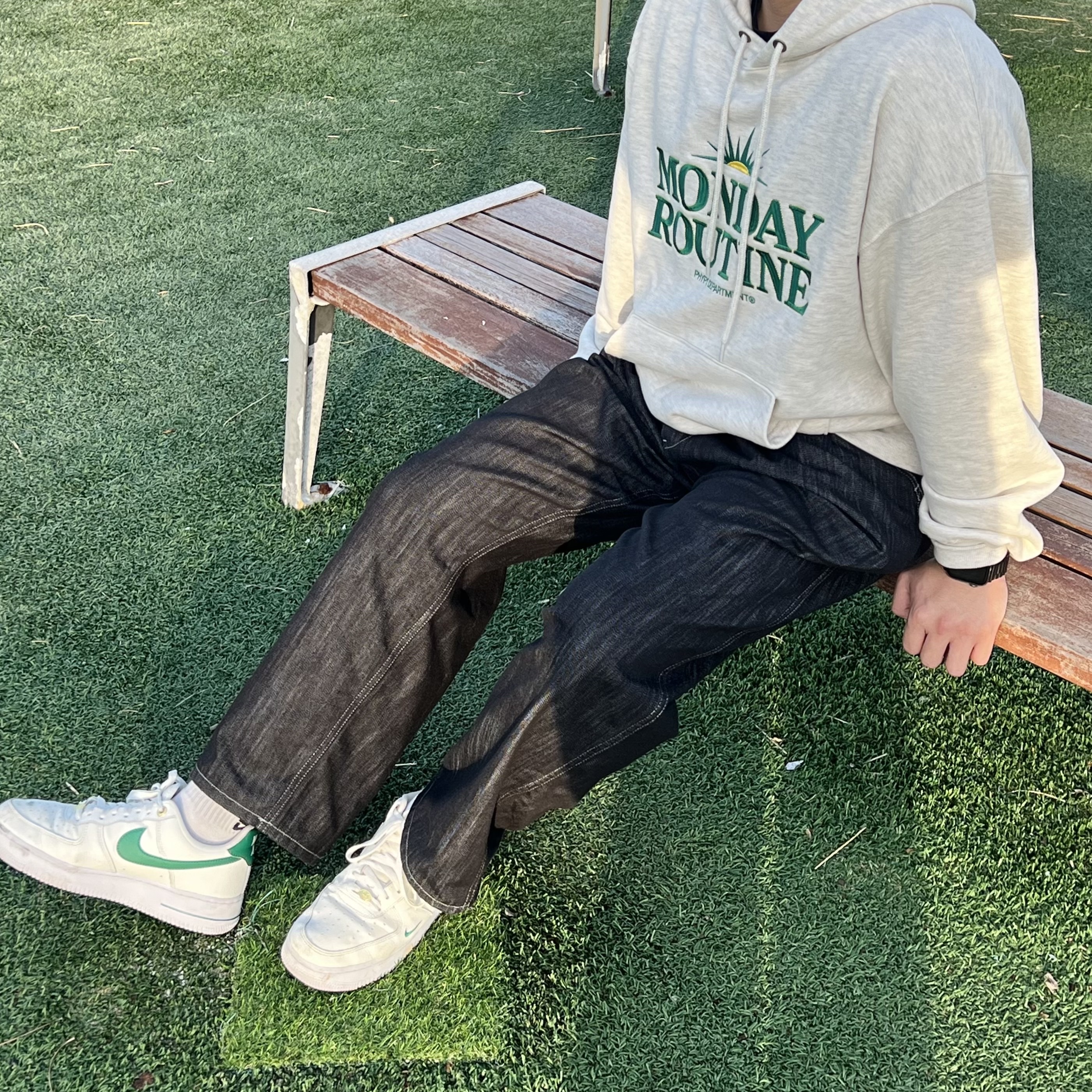 Nike Air Force 1 '07 LV8 40th Anniversary Join Forces Sail Malachite 착용 스타일