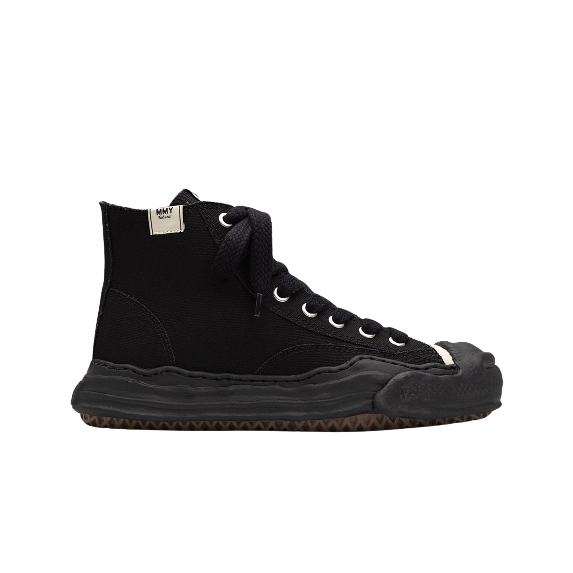 메종 미하라 야스히로 행크 OG 솔 캔버스 하이탑 스니커즈 블랙 블랙(Maison Mihara Yasuhiro Hank OG Sole Canvas High-top Sneakers Black Black) - 1