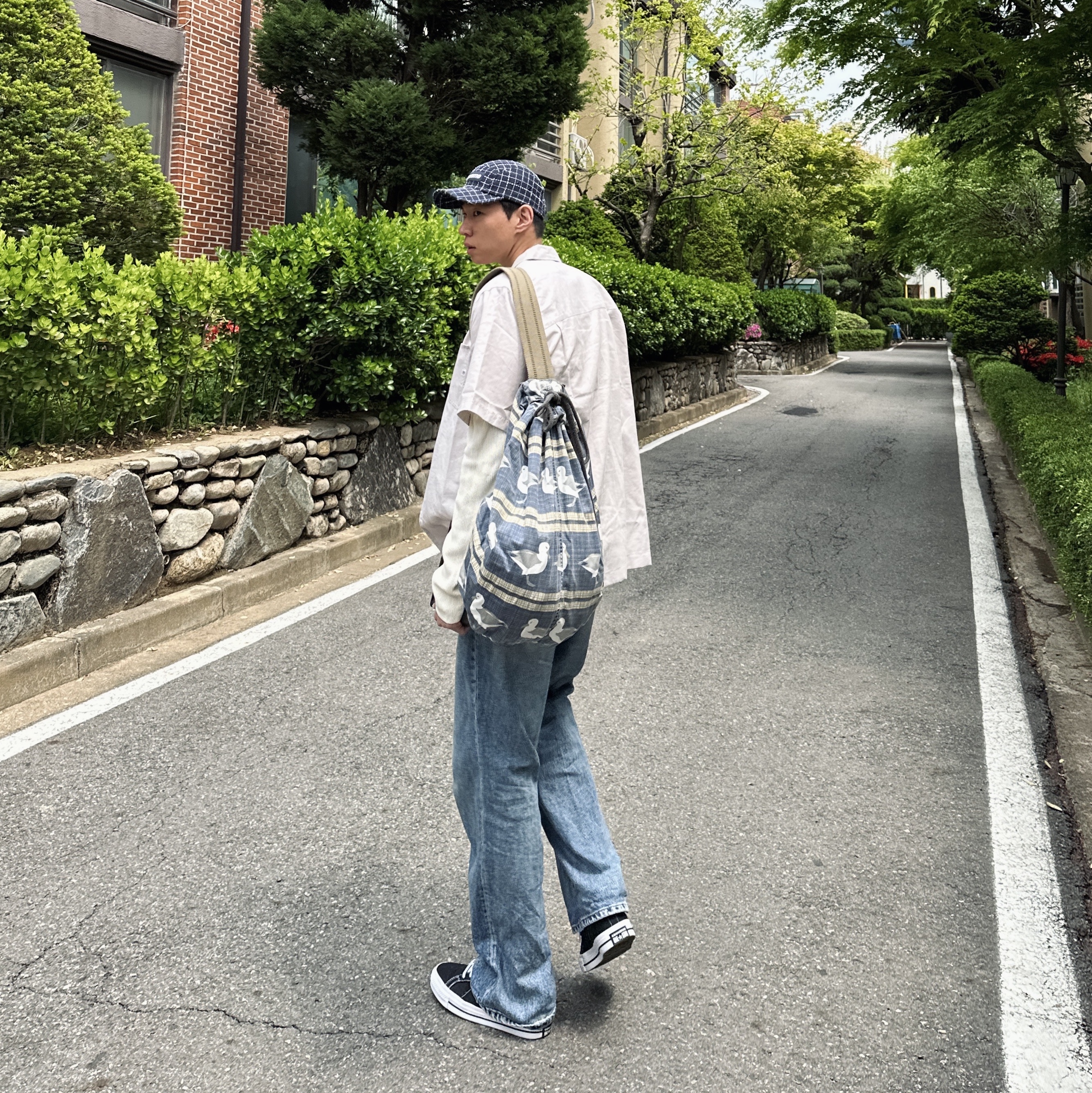 Converse x Stussy One Star Ox Black 착용 스타일