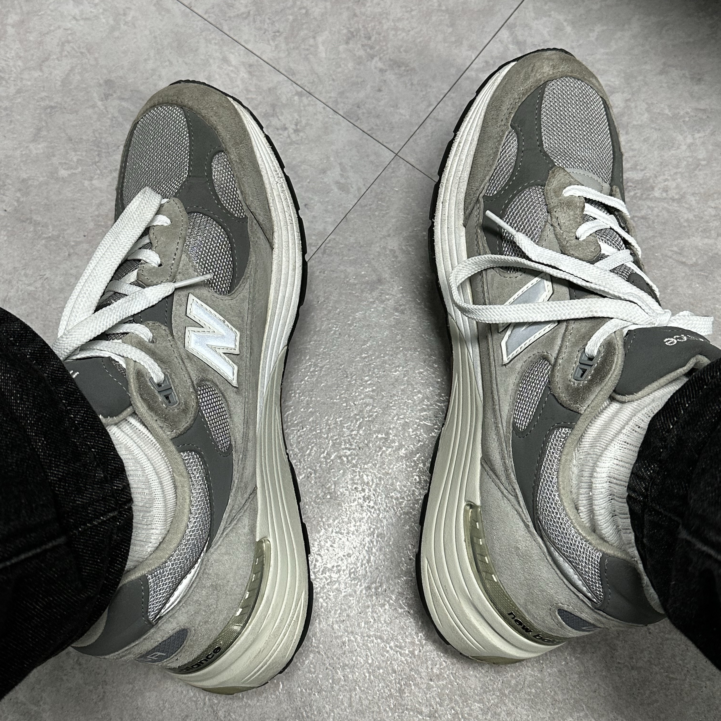 New Balance 992 Made in USA Grey - D Standard 착용 스타일