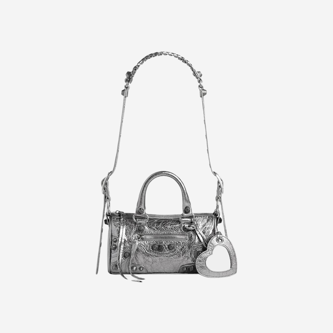 Balenciaga Le Cagole Mini Duffle Bag Metallized Silver 상세 이미지 1