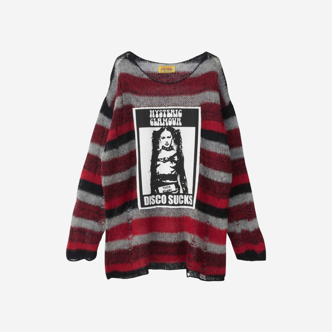 (W) Hysteric Glamour Disco Sucks Crash Oversized Sweater Red 상세 이미지 1