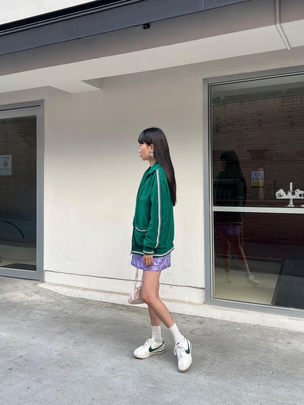 (W) Nike Cortez Gorge Green and Malachite 착용 스타일
