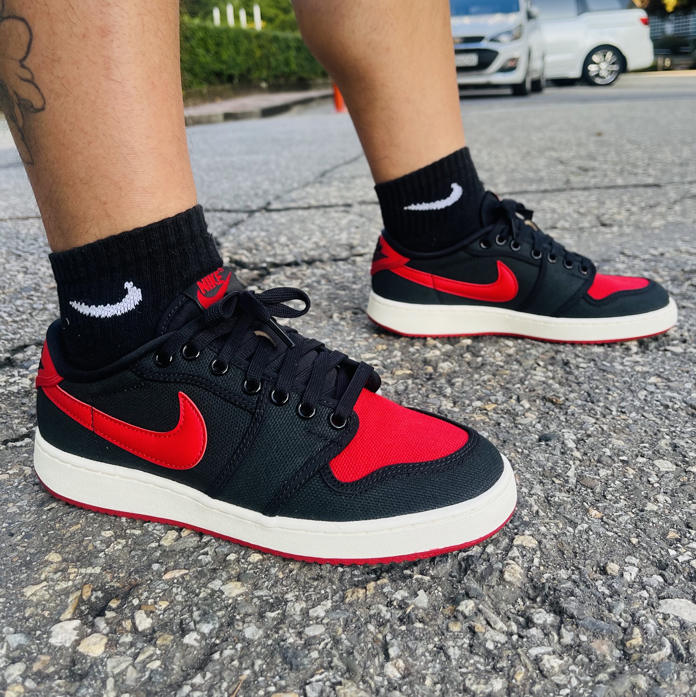 Jordan 1 KO Low Bred 착용 스타일