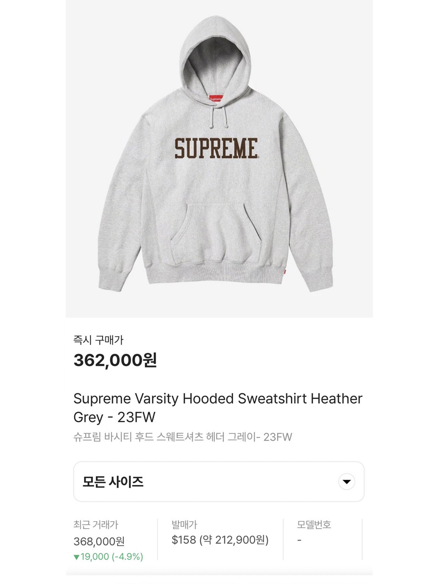 Stussy 80 Wool Varsity Jacket Black, Supreme Varsity Hooded Sweatshirt Heather Grey - 23FW 착용 스타일 - 3