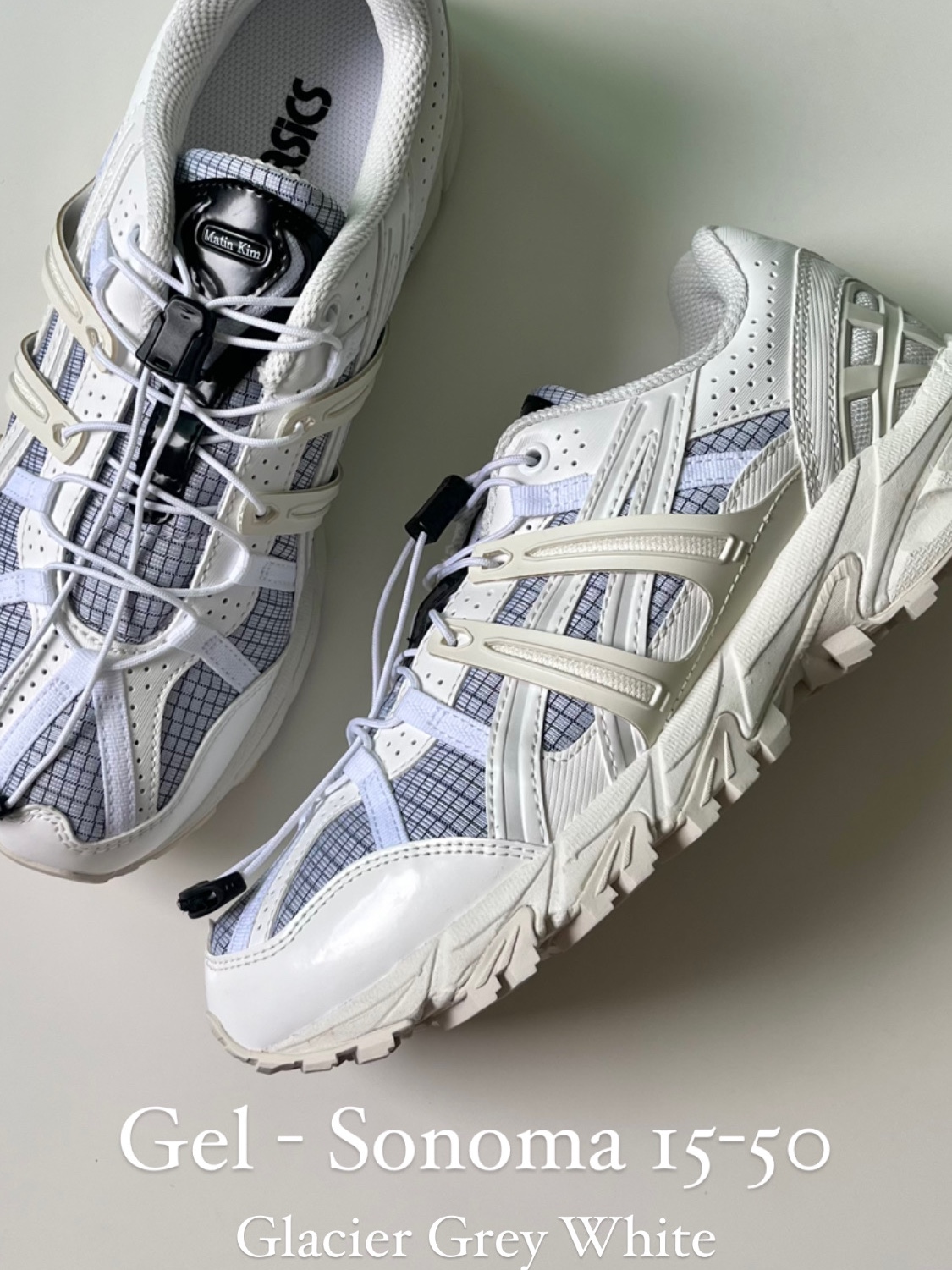 (W) Asics Gel-Kayano 14 White Midnight, Asics Jog 100 S White Black - 2E Wide 착용 스타일 - 4