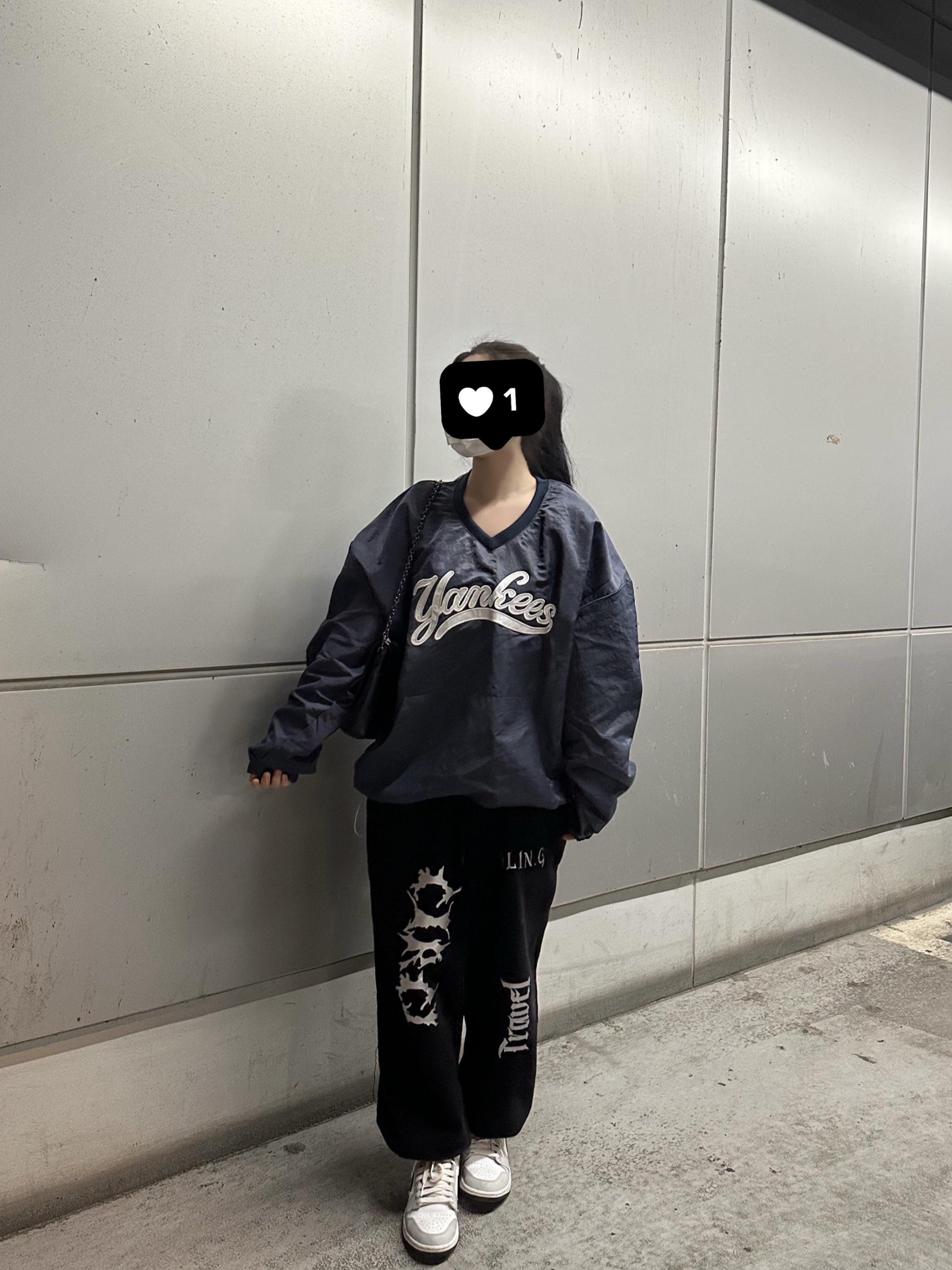 (W) Jordan 1 Mid Grey Fog 착용 스타일 - 4
