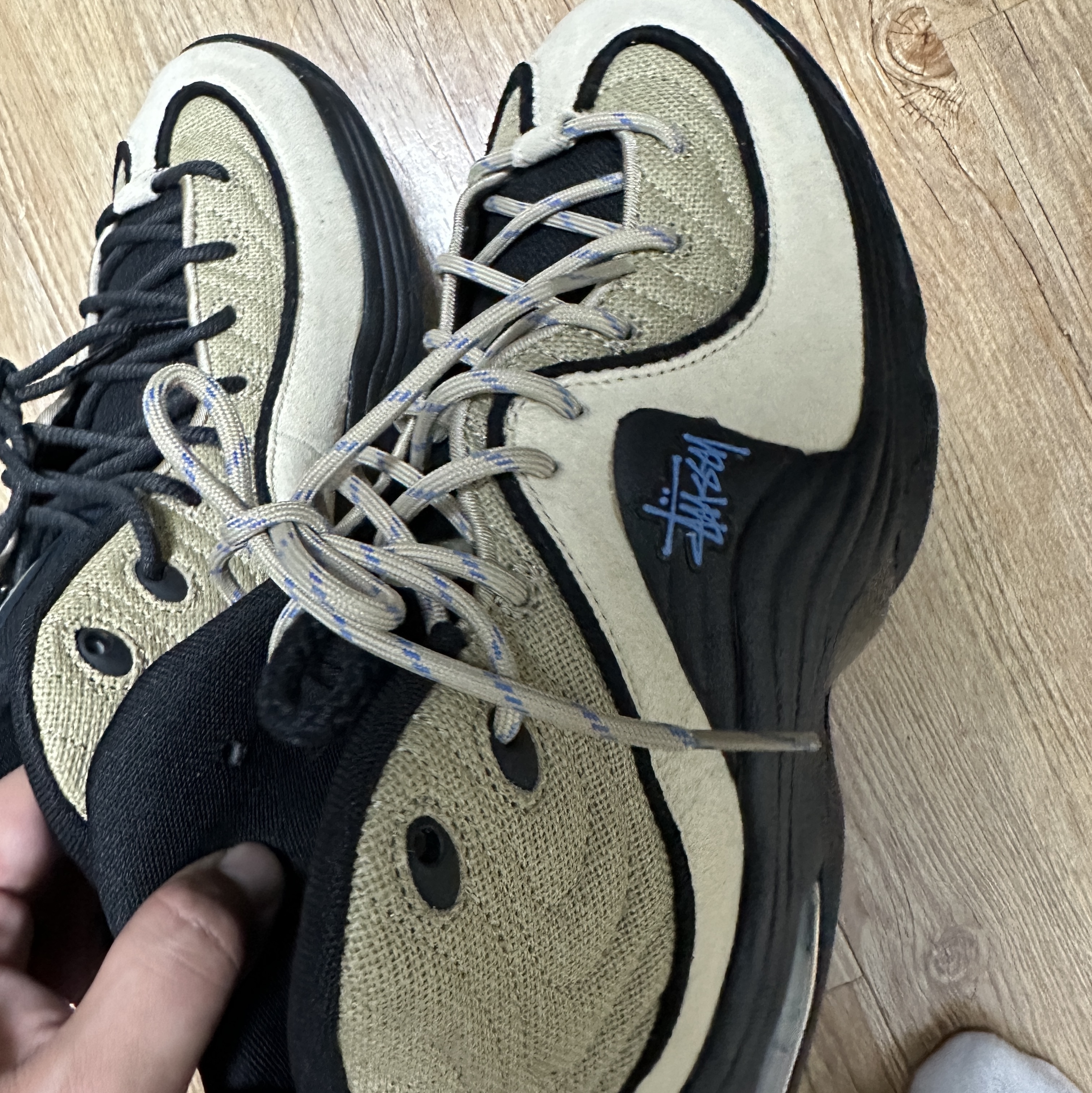 Nike x Stussy Air Penny II Rattan and Limestone 착용 스타일 - 4