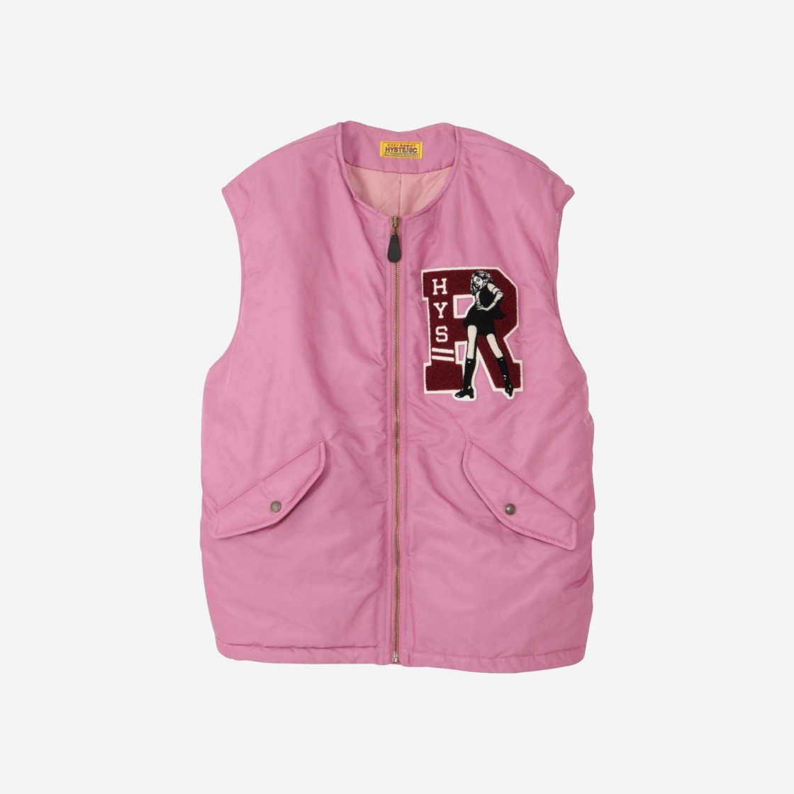 (W) Hysteric Glamour HYS Rock Emblem Oversize Vest Pink 상세 이미지 1