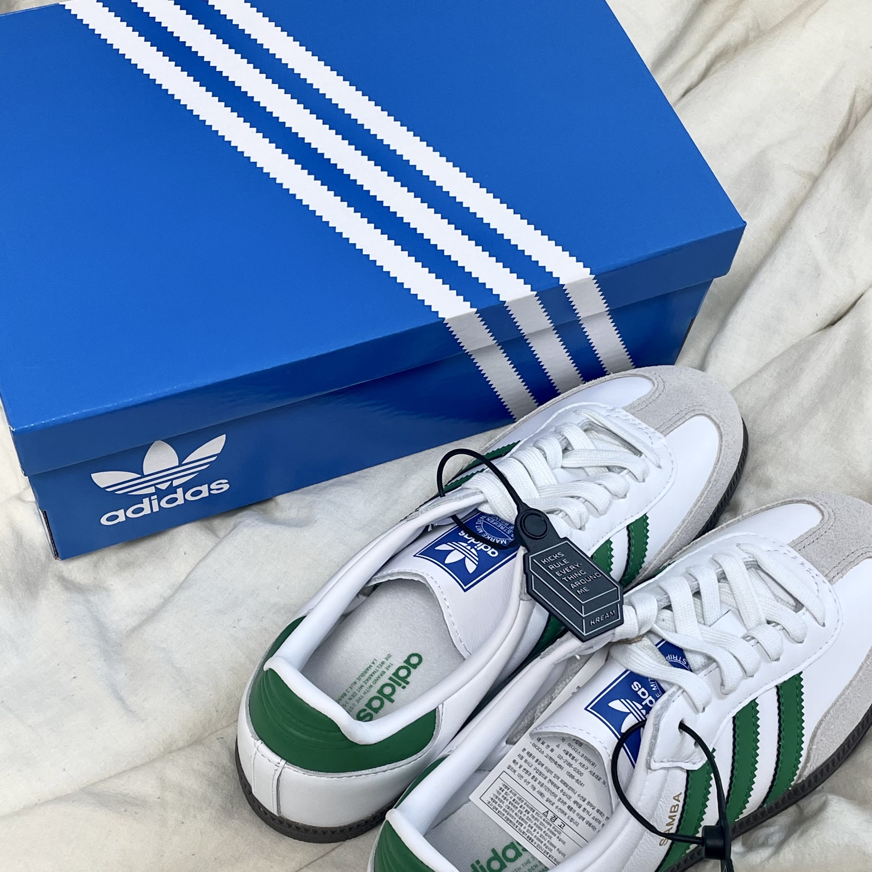 Adidas Samba OG White Green 착용 스타일 - 1