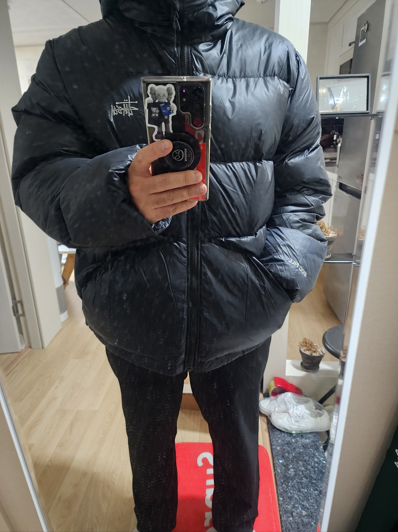 Stussy Down Parka Micro Ripstop Phantom Black 착용 스타일