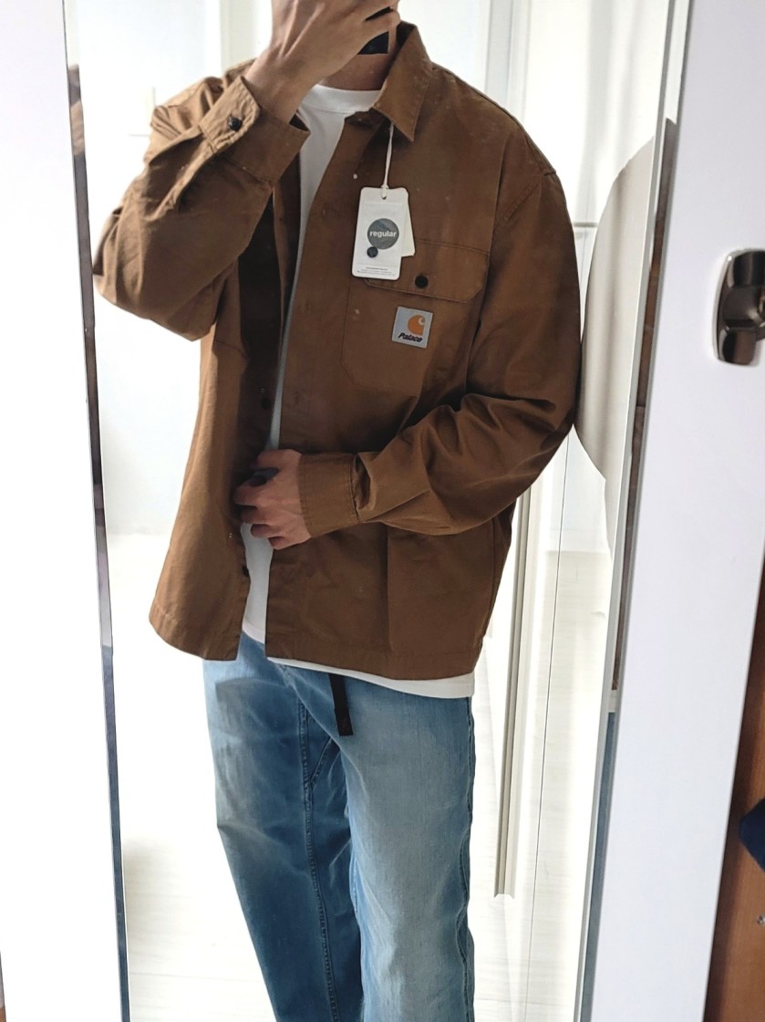 Palace x Carhartt WIP Longsleeve Master Shirt Hamilton Brown