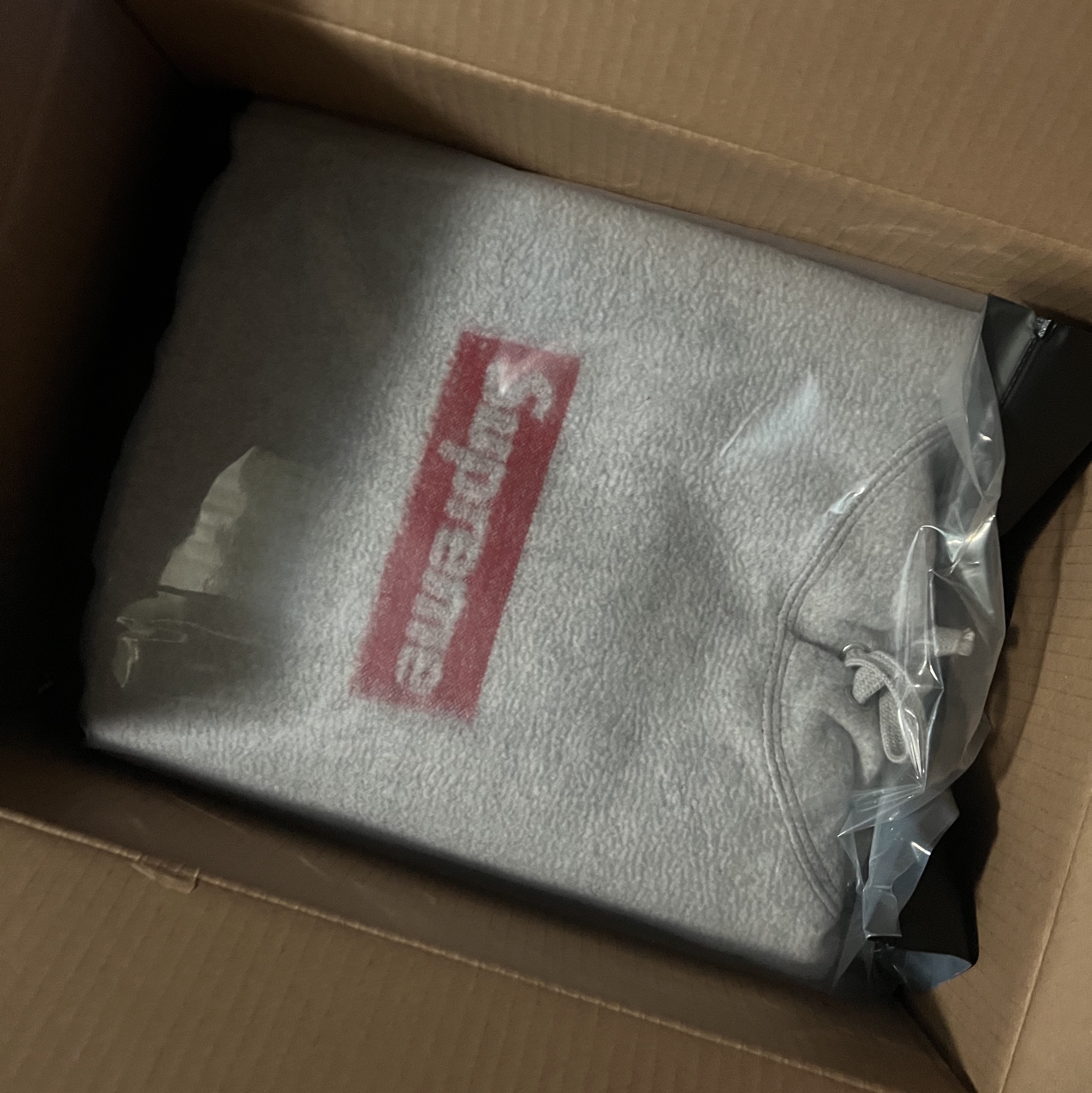 Supreme Inside Out Box Logo Hooded Sweatshirt Heather Grey - 23SS 착용 스타일