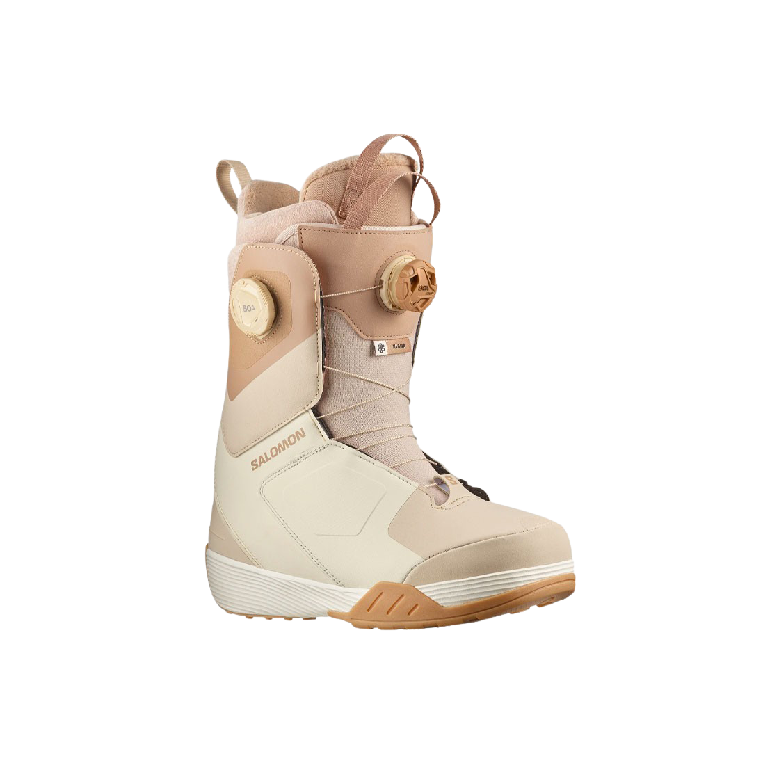 (W) 살로몬 키아나 듀얼 보아 스노우보드 부츠 내츄럴 시멘트 아몬드 밀크((W) Salomon Kiana Dual Boa Snowboard Boots Natural Cement Almond Milk) - 1