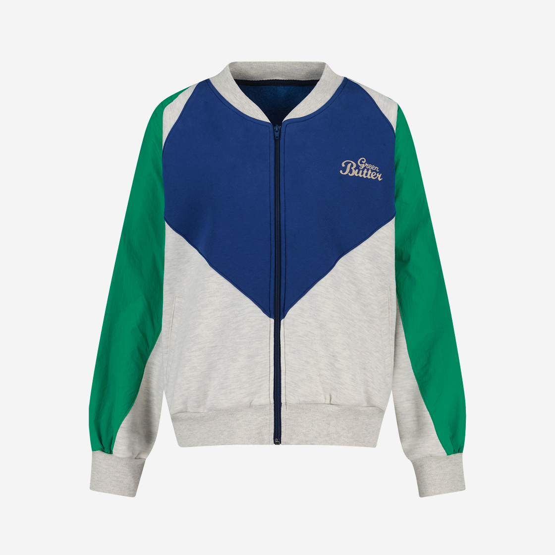 그린버터 우먼 윈드 브레이커 웜 스웻 집업 오트밀 그린(Greenbutter Women Wind Breaker Warm Sweat Zip-up Oatmeal Green)