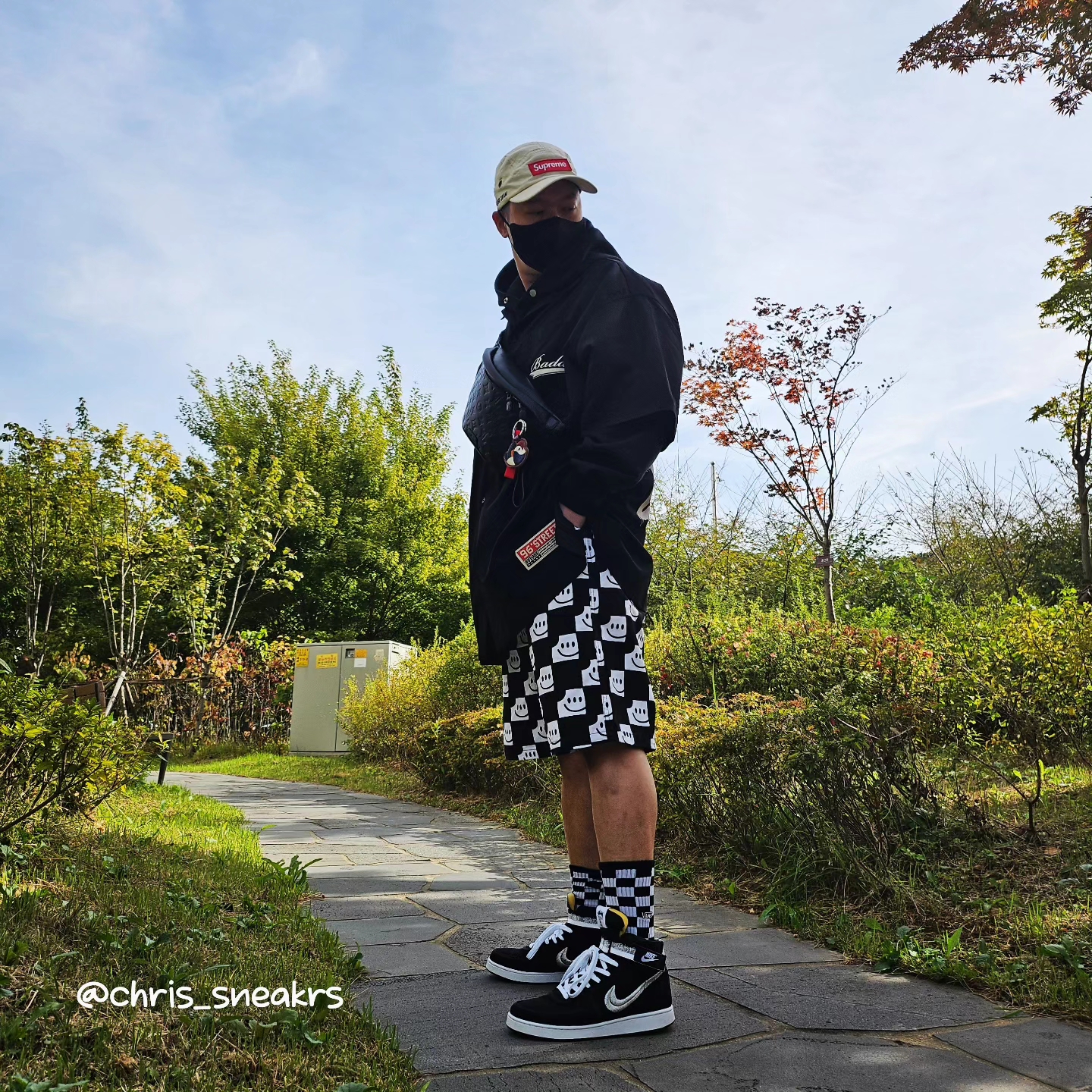 Supreme Military Camp Cap Stone - 22SS, Nike x Stussy Vandal High Black 착용 스타일 - 2