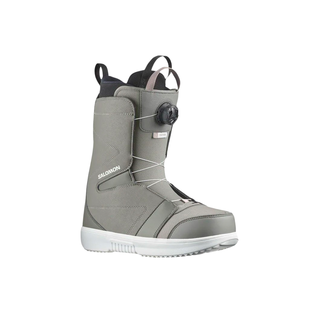 살로몬 팩션 보아 스노우보드 부츠 스티플 그레이 퓨터 화이트(Salomon Faction Boa Snowboard Boots Steeple Grey Pewter White) - 1
