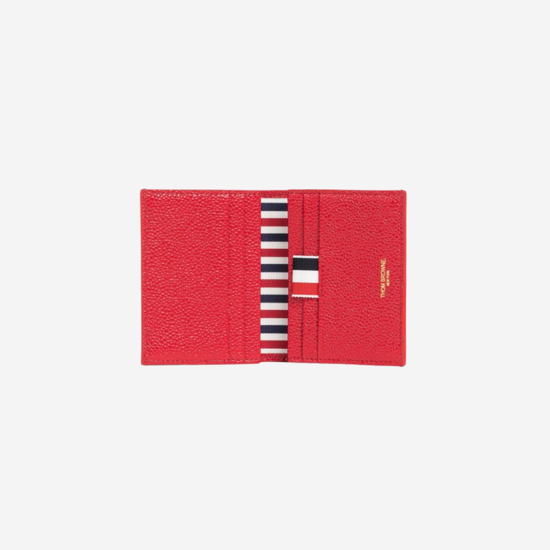 Thom Browne Pebble Grain Leather Anchor Double Card Holder Red 상세 이미지 2