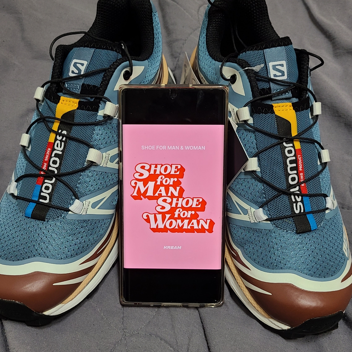 Salomon XT-6 Aegean Blue Tortoise Shell 착용 스타일