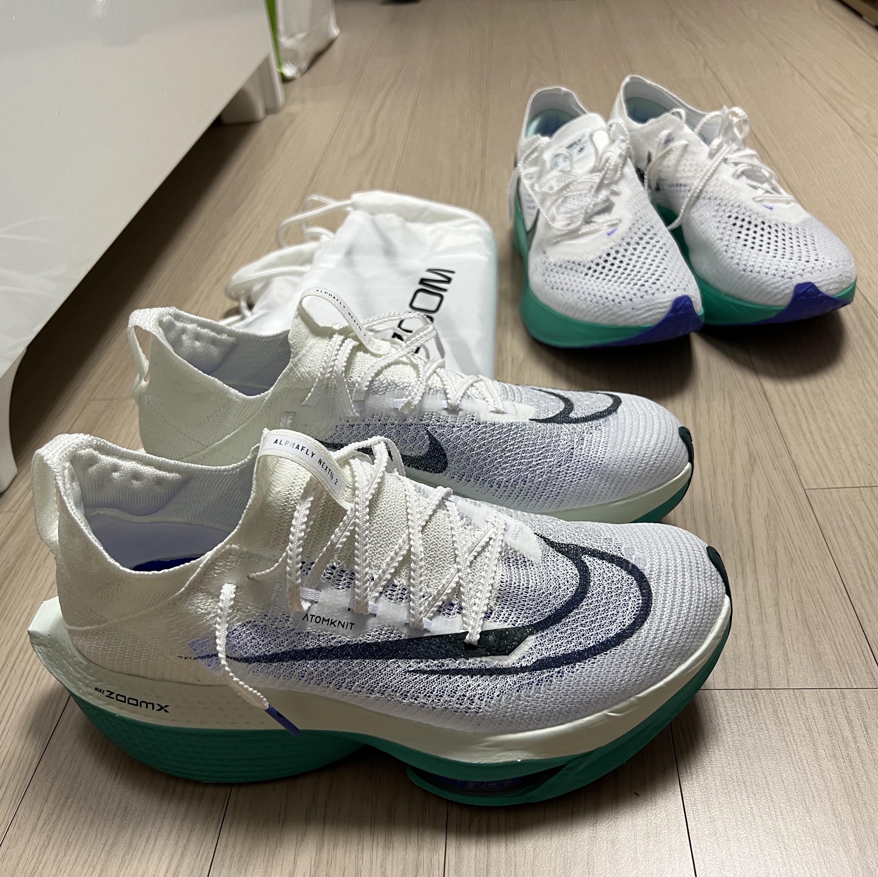 Nike Air Zoom Alphafly Next% 2 White Clear Jade 착용 스타일