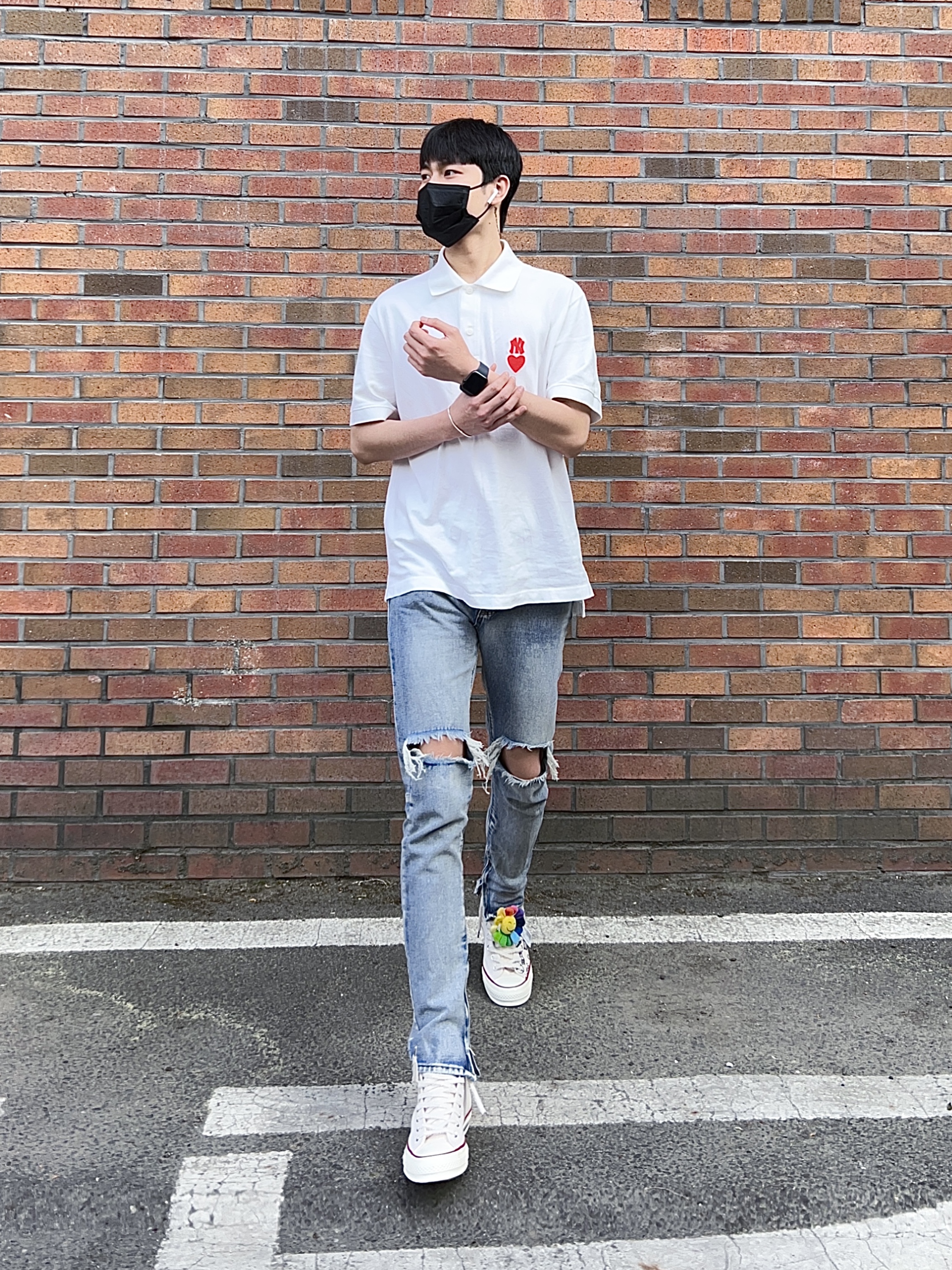 Converse Chuck 70 High Parchment 착용 스타일